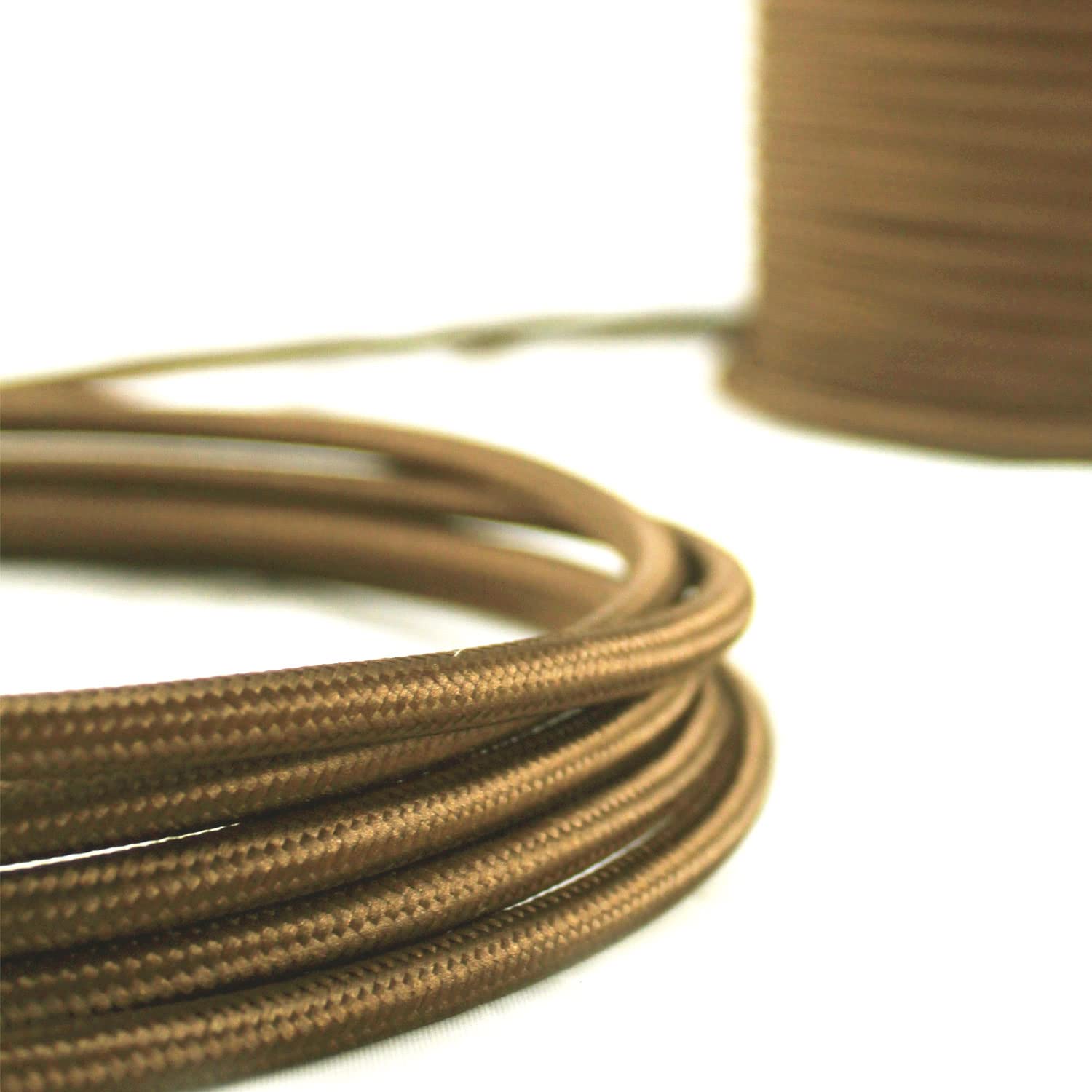 Smartect Cavo Elettrico Tessile Bipolare 50 Metri, Marrone Chiaro - immagine 2