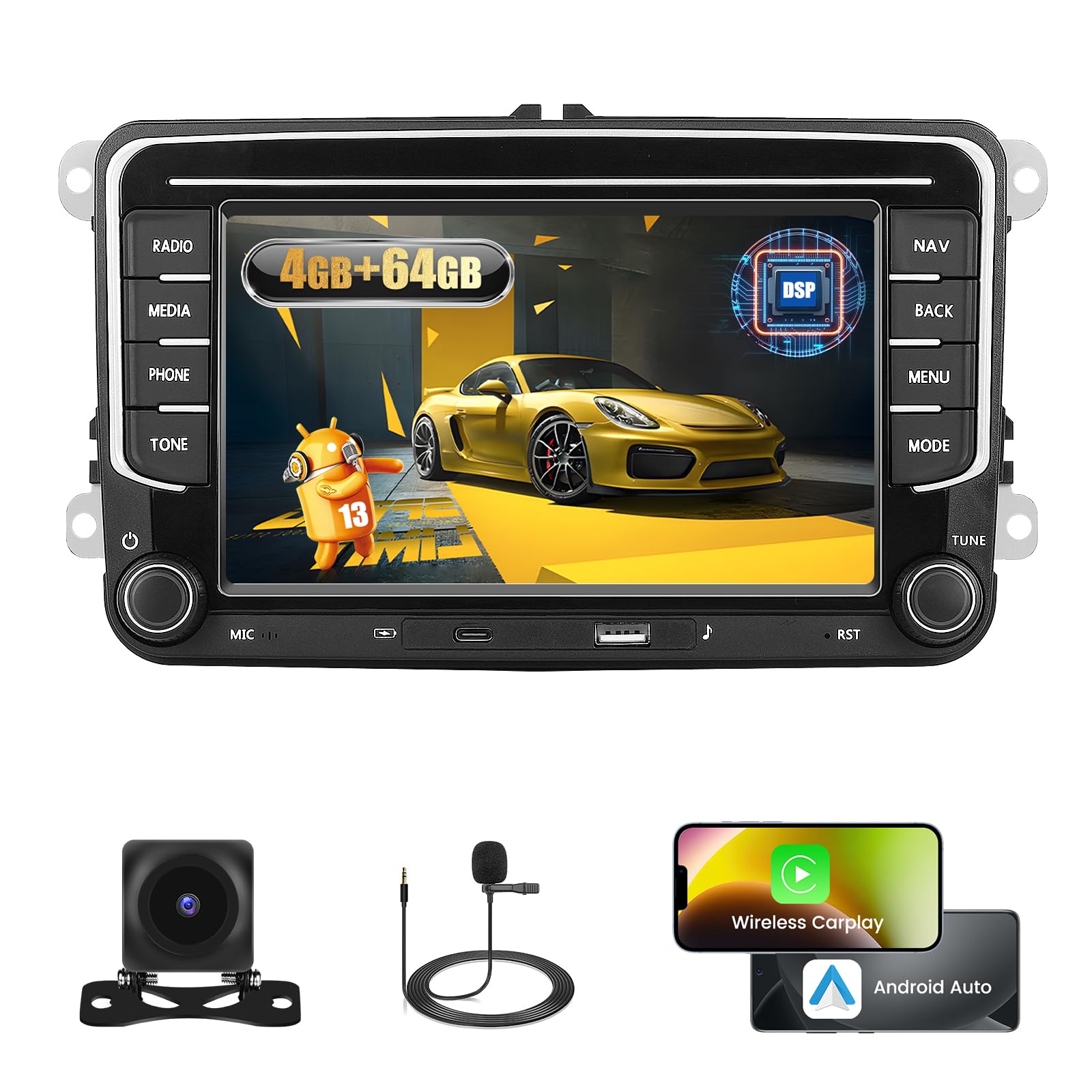 Fuluku Autoradio Android per VW Golf 5 6 Polo Tiguan
