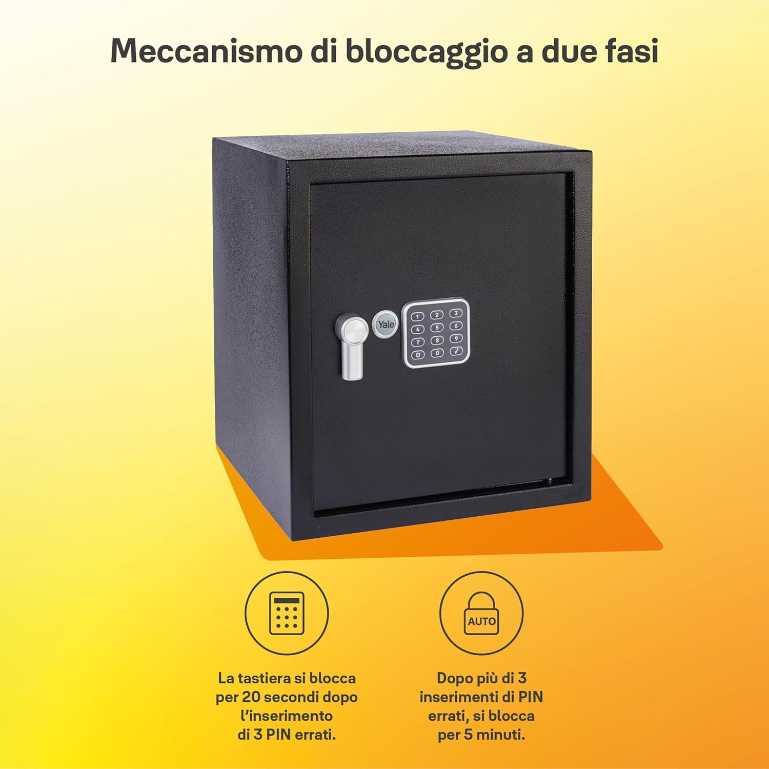 Yale Cassaforte da Mobile Serie Value Grande, Nero - immagine 3