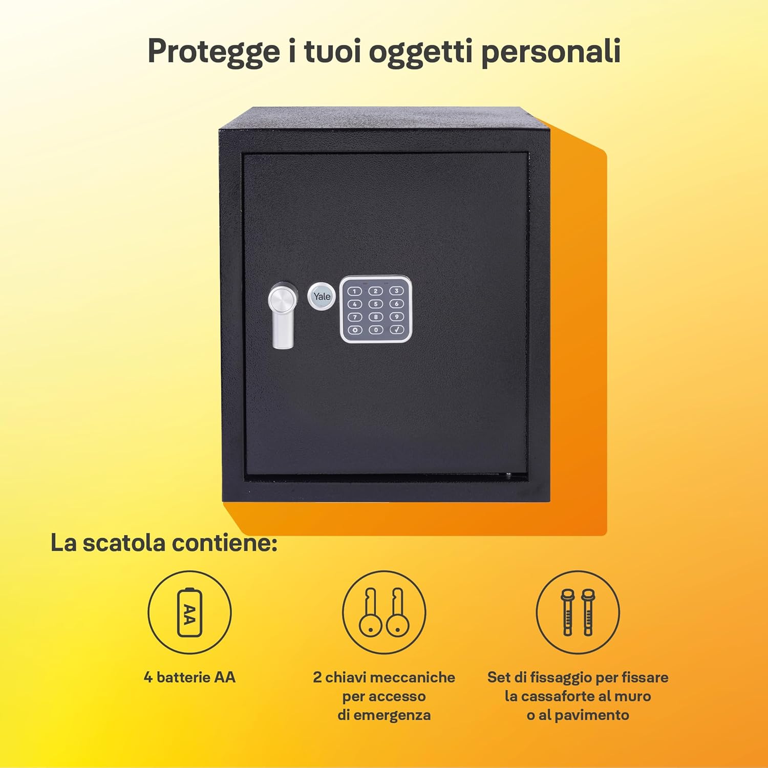 Yale Cassaforte da Mobile Serie Value Grande, Nero - immagine 4