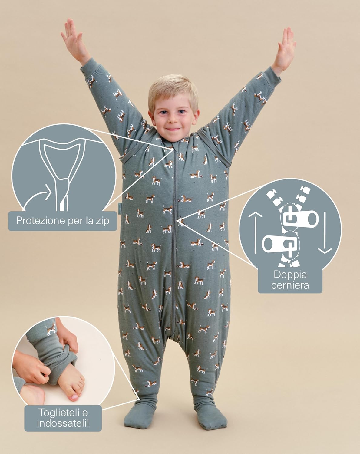 molis&co - Sacco Nanna Invernale 2.5 Tog con Piedini - immagine 2