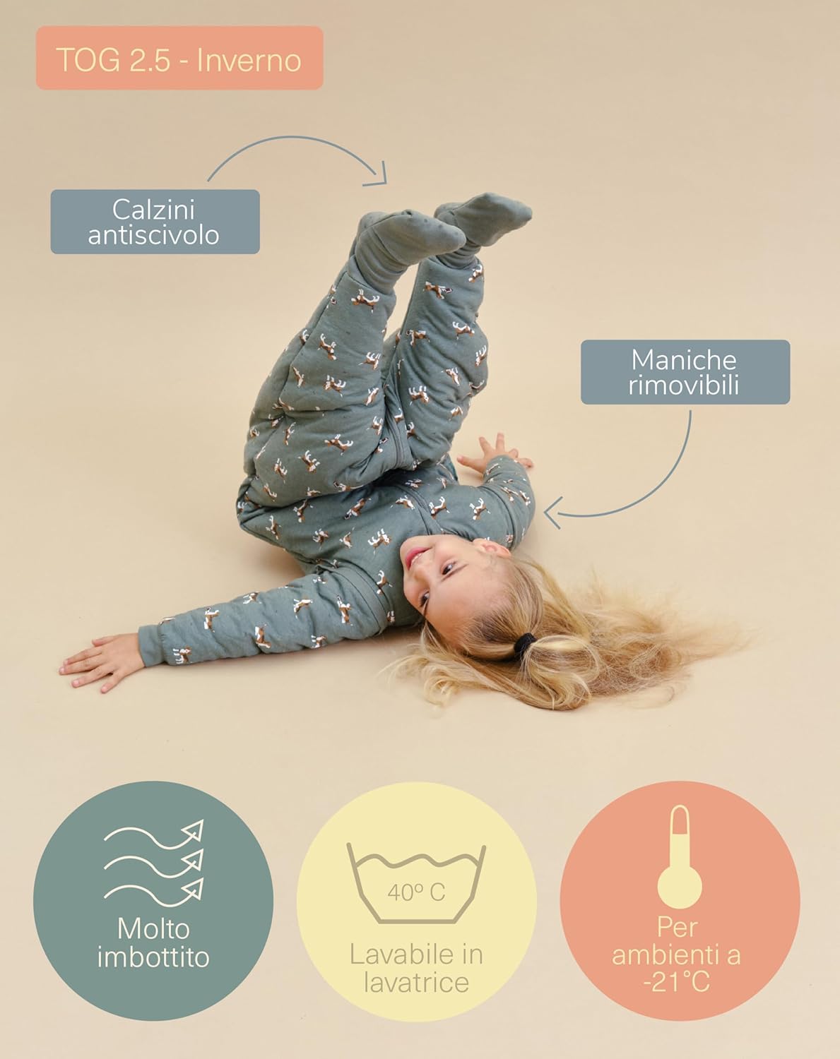 molis&co - Sacco Nanna Invernale 2.5 Tog con Piedini - immagine 4