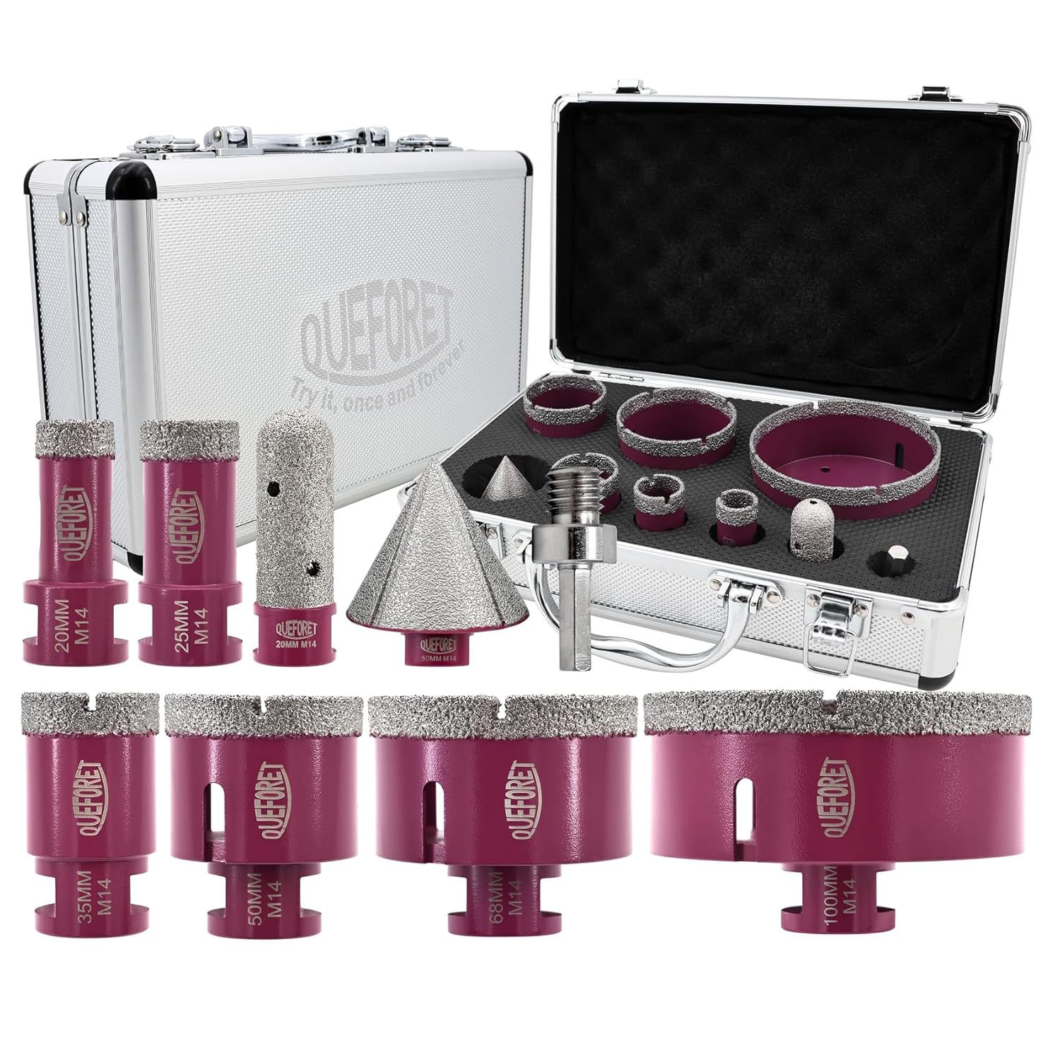 Queforet Punte Diamantate Gres Porcellanato 9 Pezzi - immagine 1