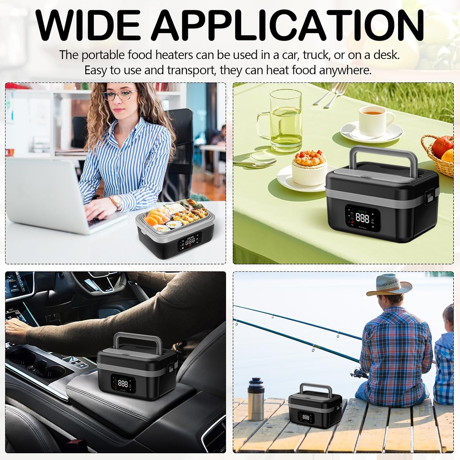 Lunch Box Elettrico Portatile Riscaldabile con Timer - immagine 6