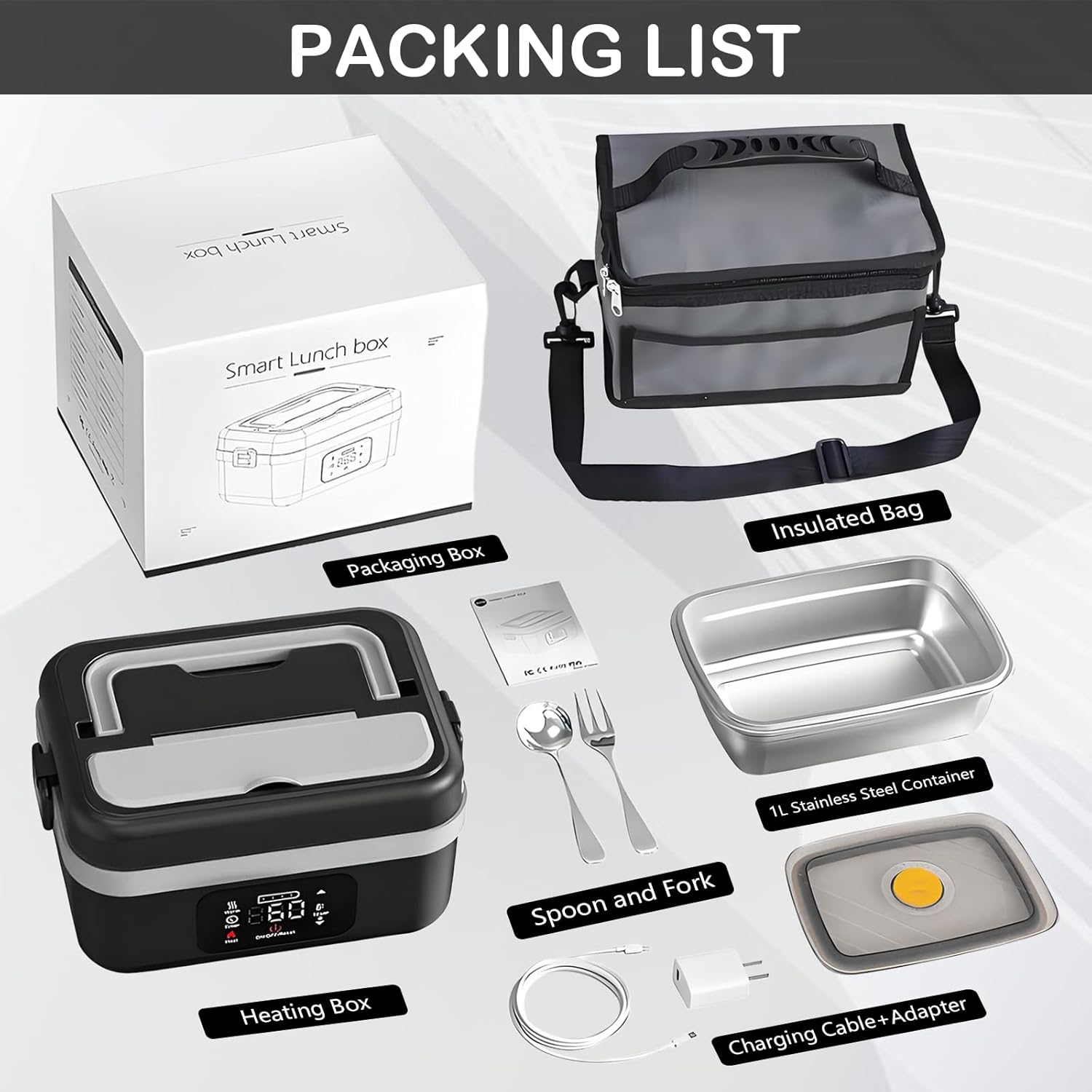 Lunch Box Elettrico Portatile Riscaldabile con Timer - immagine 8