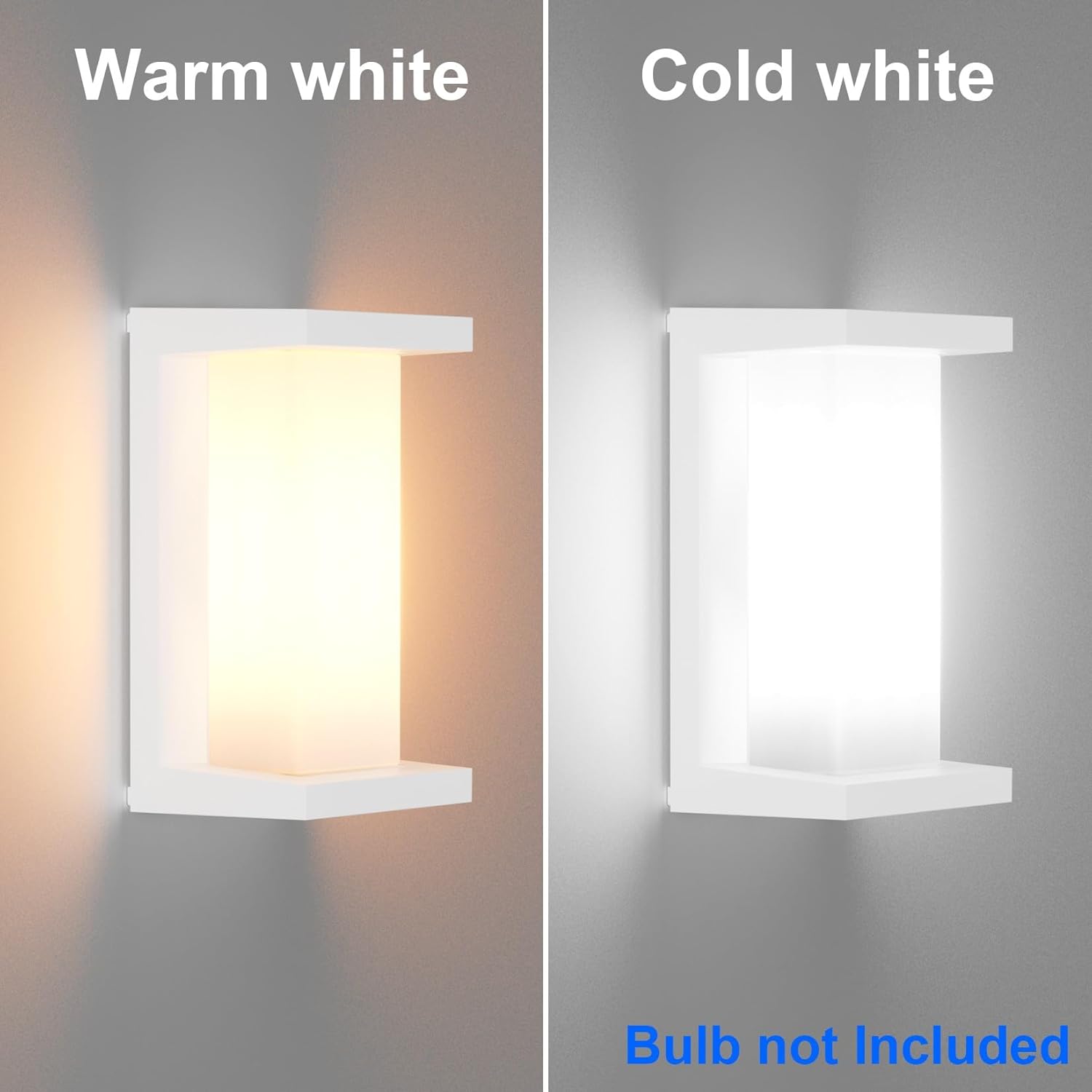 Klighten 2 Lampade da Parete per Esterni E27, Bianco - immagine 2