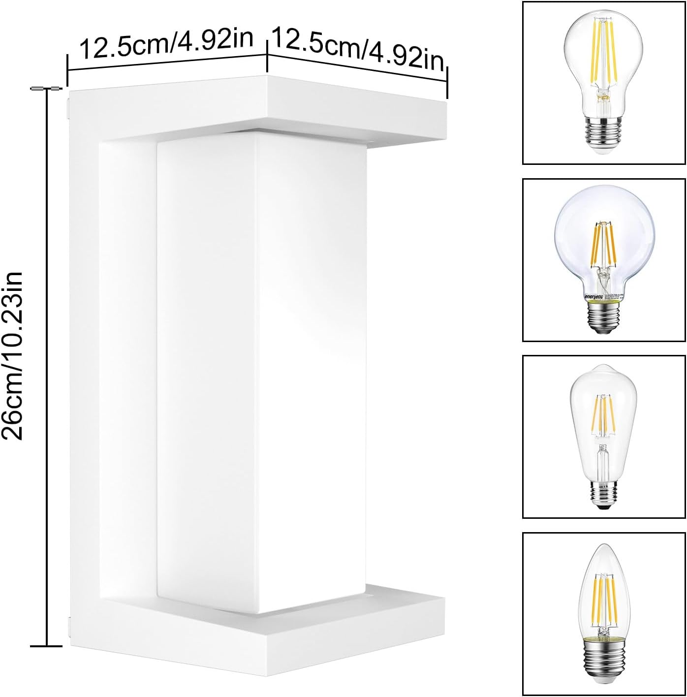 Klighten 2 Lampade da Parete per Esterni E27, Bianco - immagine 6
