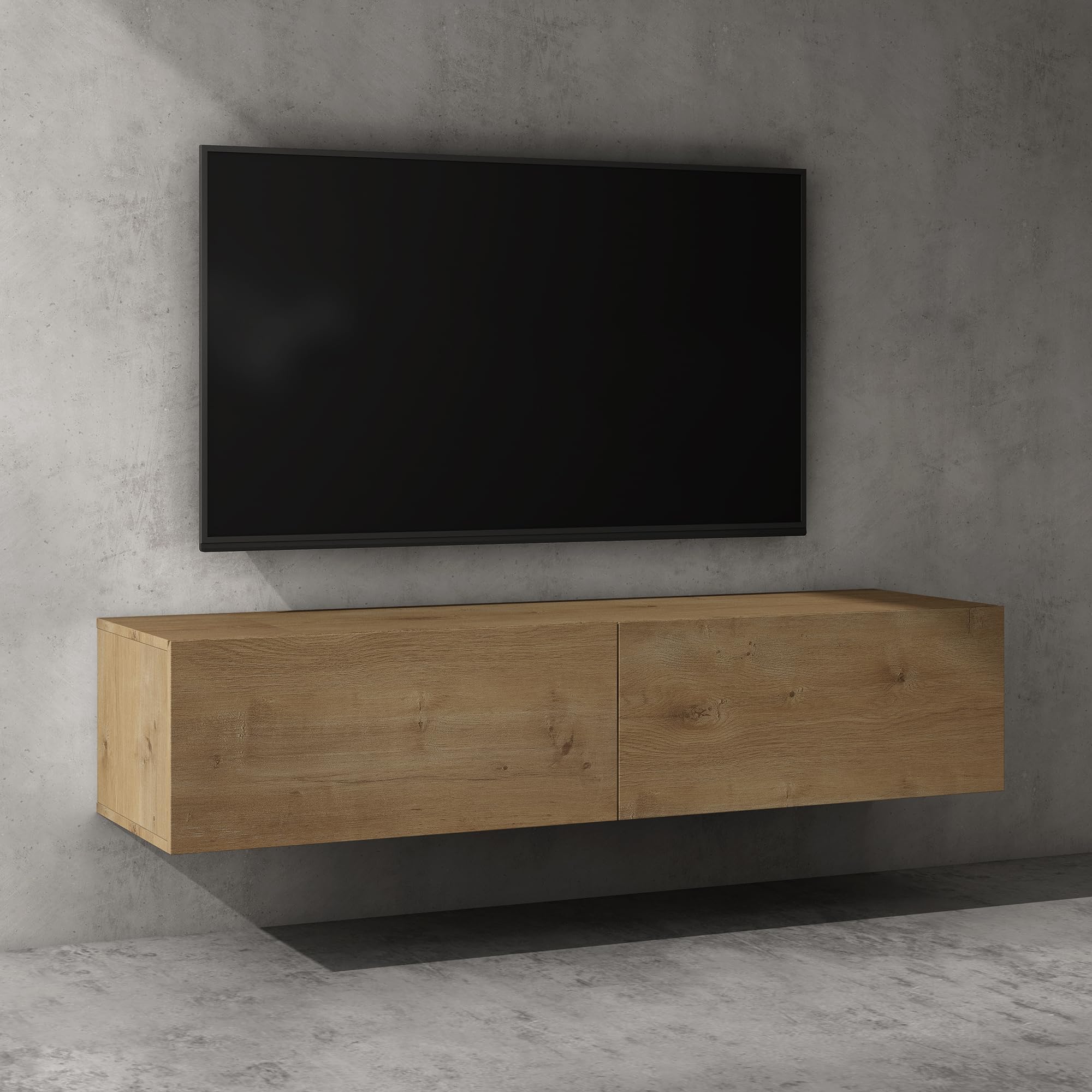 Doporro Mobile Porta TV Sospeso 140 cm, Marrone Chiaro