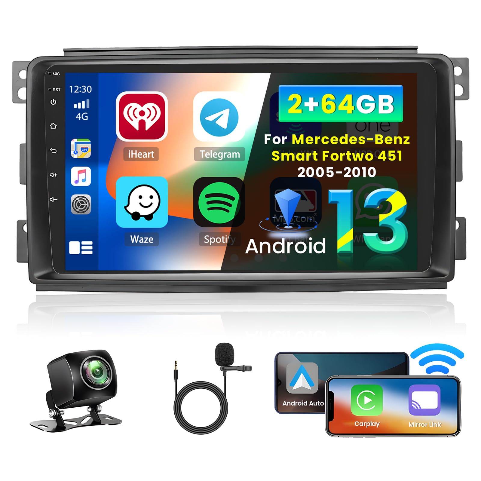 Inefala Autoradio Android 13 per Mercedes Smart Fortwo 451