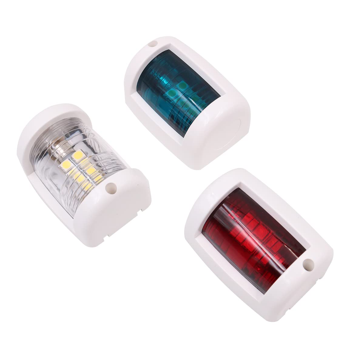 Mini luce di navigazione, 12 V, per barca, yacht, mini fanale di navigazione, rosso, bianco, verde, tre colori