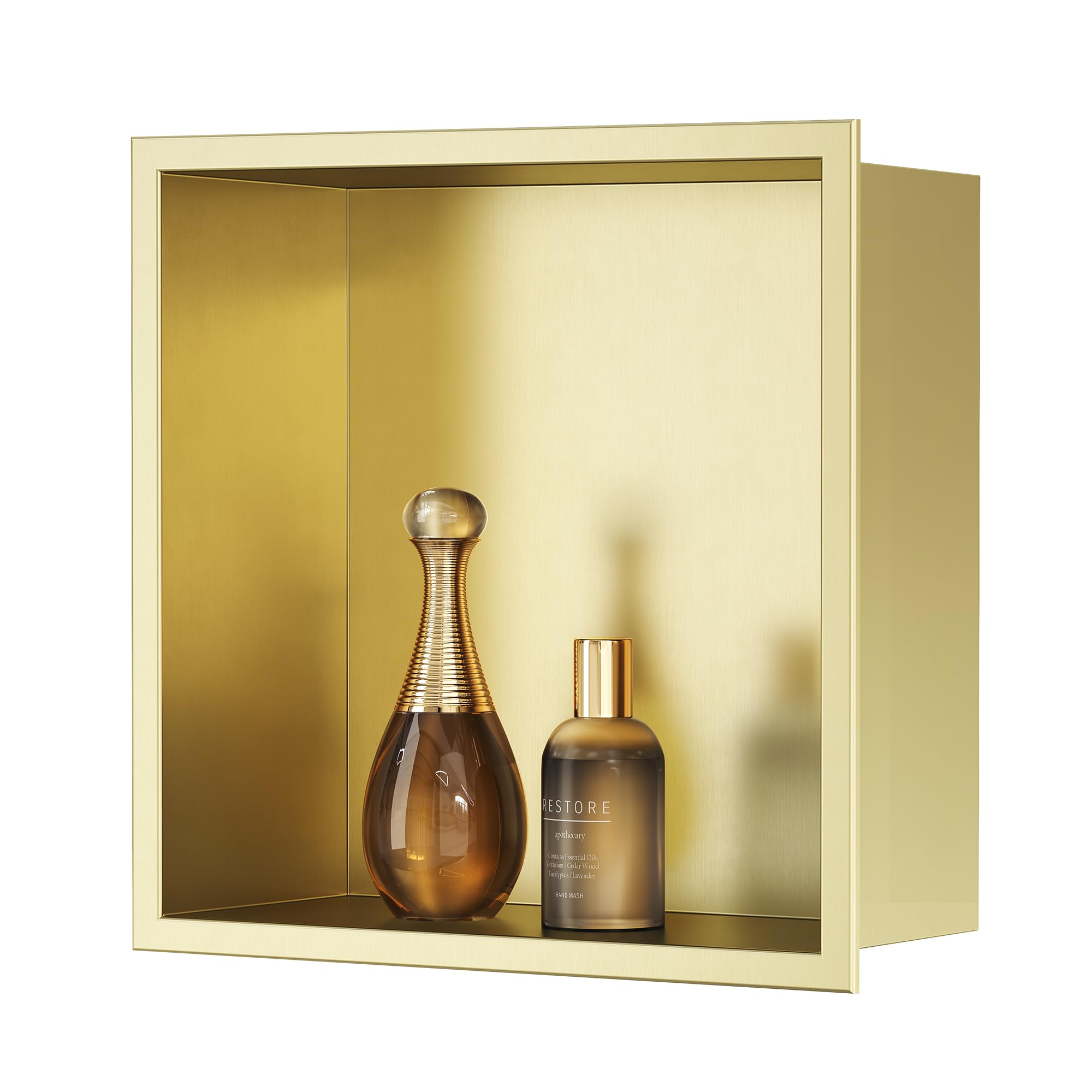 Neodrain Nicchia Doccia a Parete Acciaio Inox 30x30cm, Oro