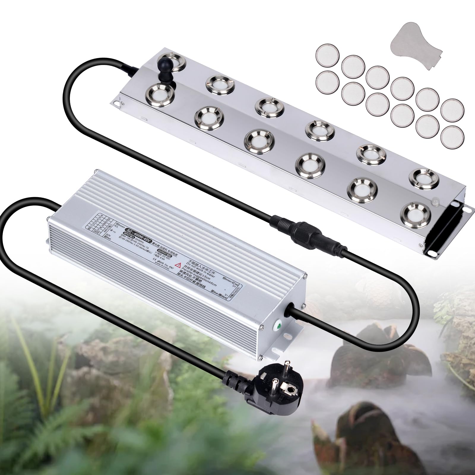 MOGOULUA Fendinebbia Ultrasuoni 12 Teste 8,5 l/h