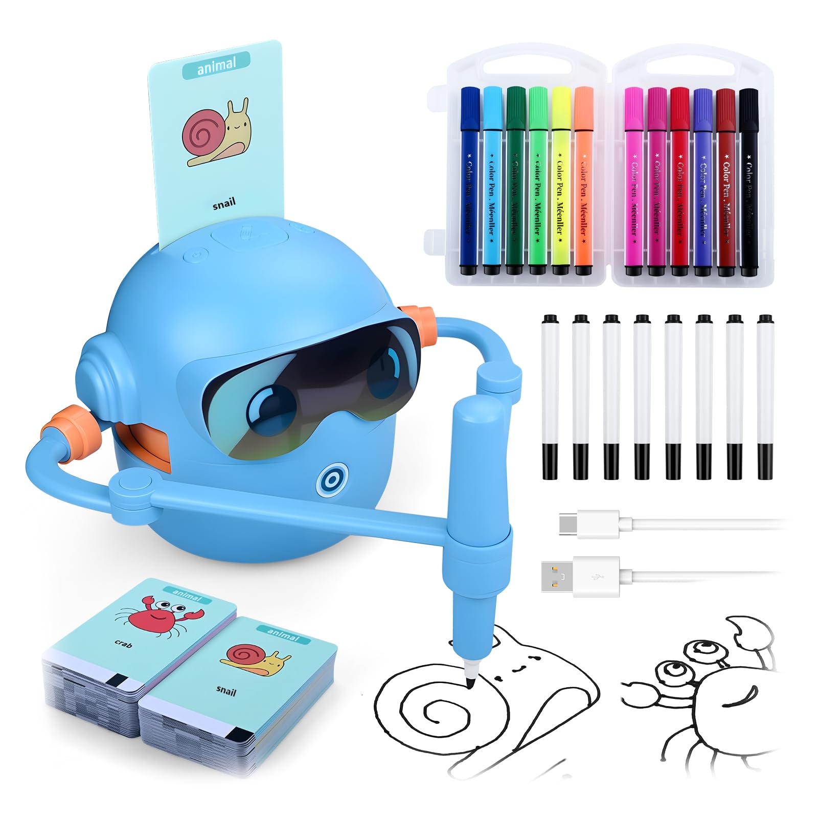 MMOBIEL Robot da Disegno Educativo Interattivo - Blu