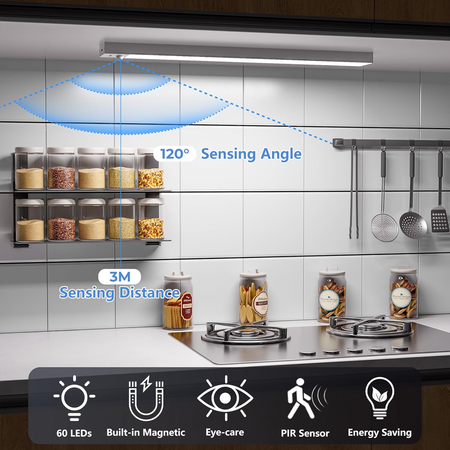 OUILA Led Armadio con Sensore di Movimento - 4 Modalità - immagine 4