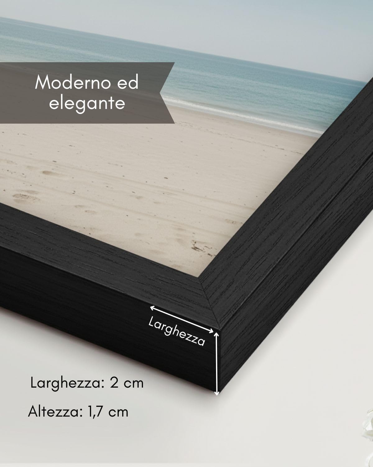Cornice A3 in Legno Nero 30x42cm - immagine 5