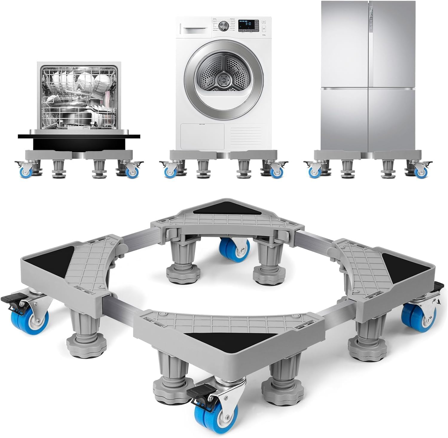 Base per Lavatrice con 8 Piedi + 4 Ruote Regolabili - immagine 1
