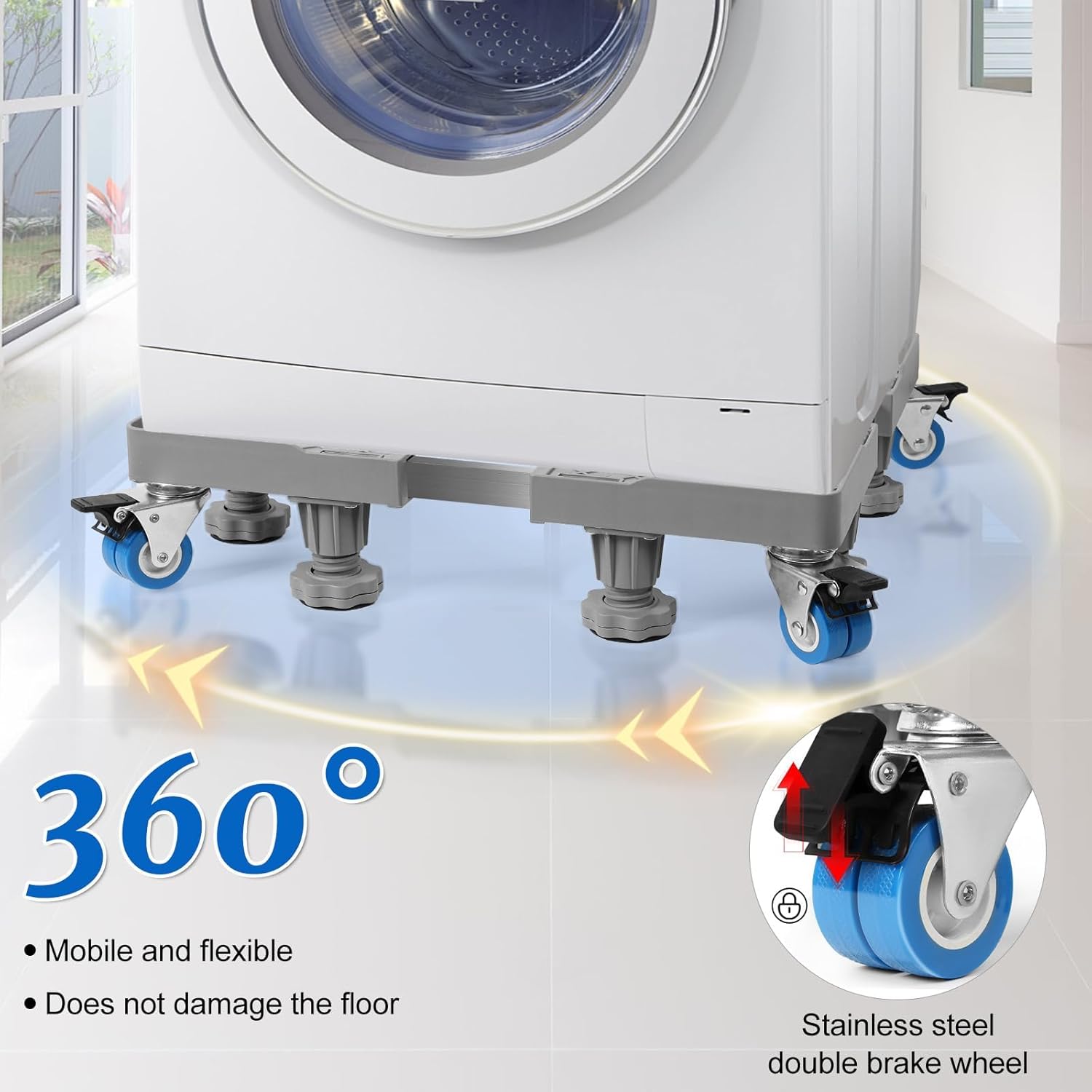 Base per Lavatrice con 8 Piedi + 4 Ruote Regolabili - immagine 3