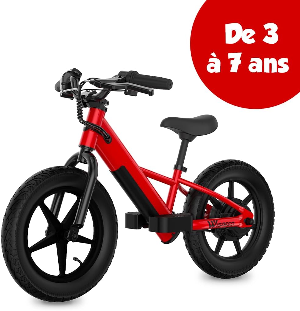 Draisienne électrique Wispeed WIKIDS Rouge 14 100W - immagine 3