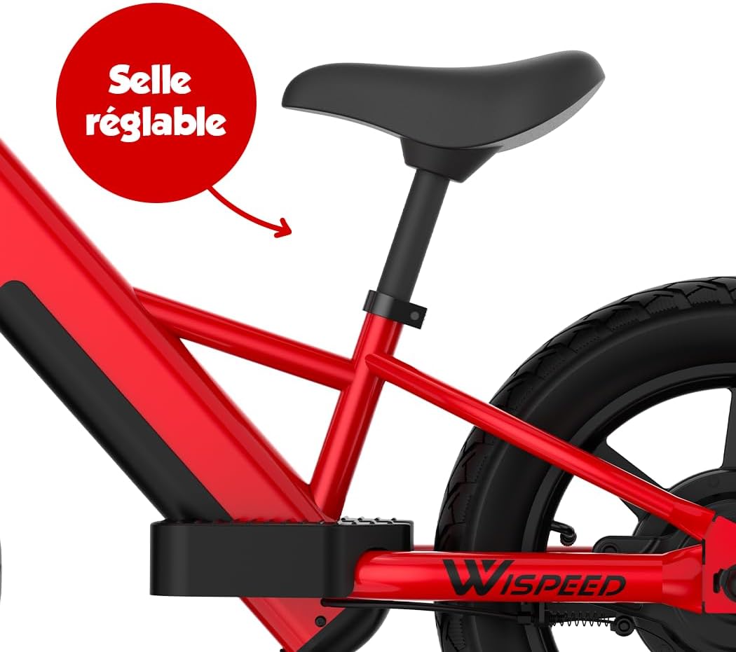 Draisienne électrique Wispeed WIKIDS Rouge 14 100W - immagine 5