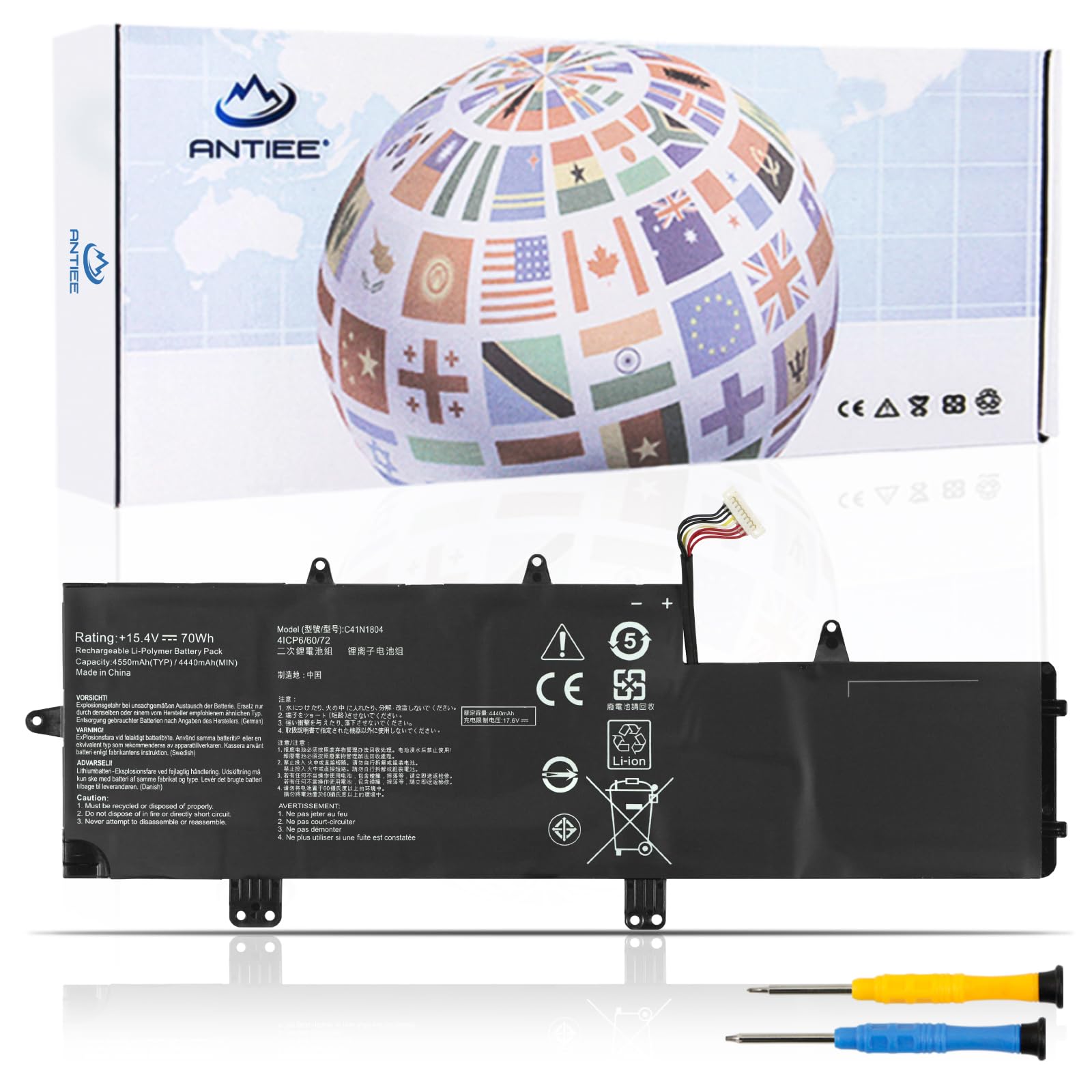 Antiee C41N1804 Batteria per ASUS ZenBook Pro 14 UX450