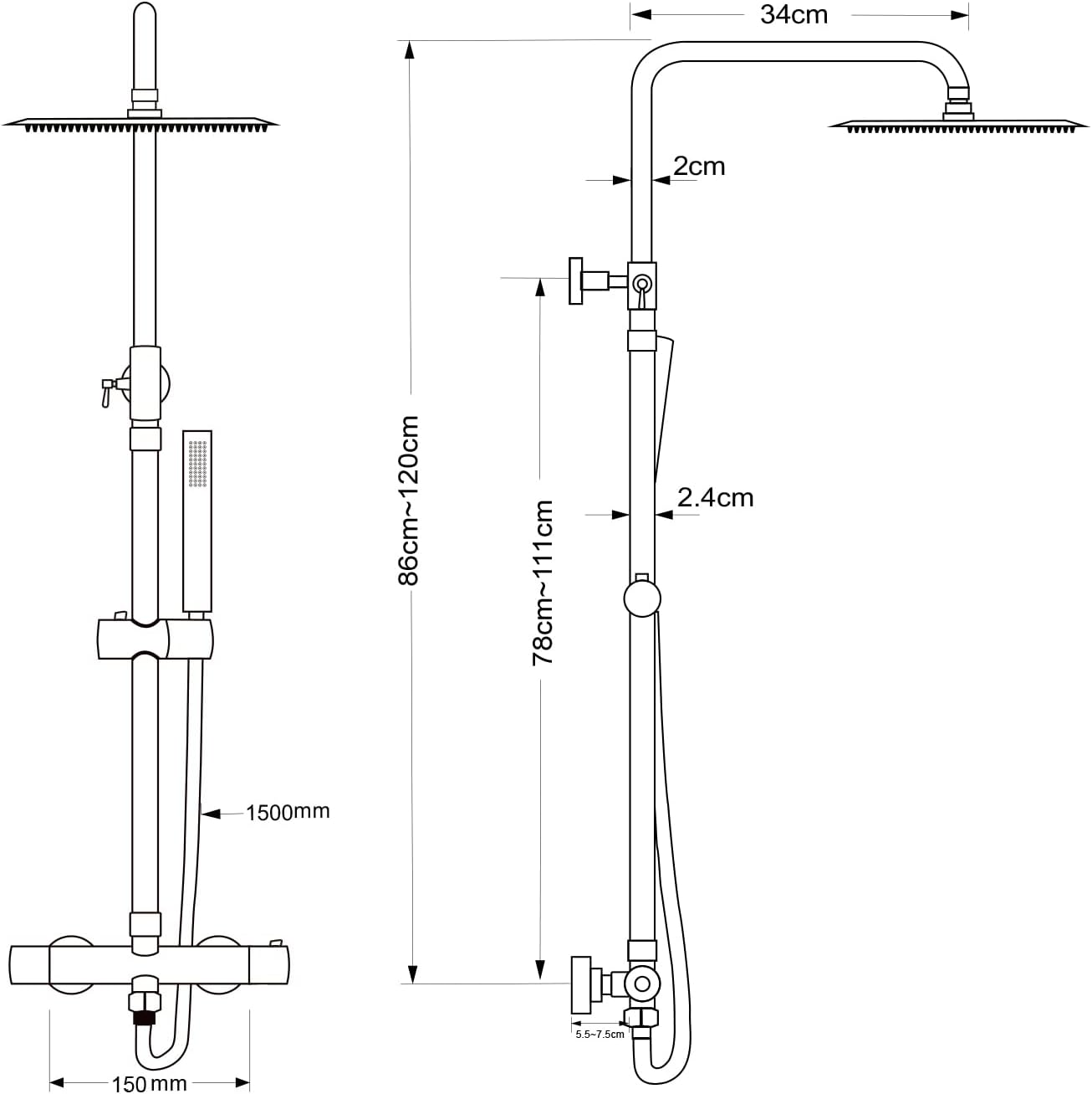Görbach Colonna Doccia con Miscelatore Termostatico - immagine 6