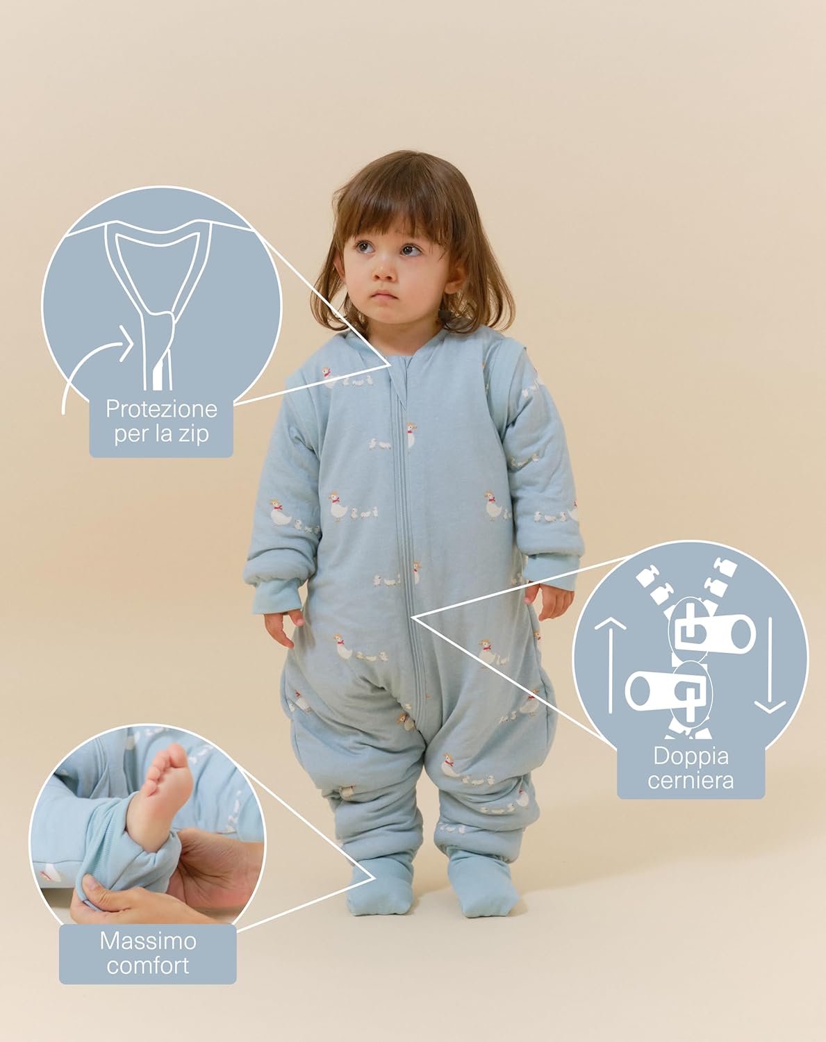 molis&co Sacco Nanna Invernale 2.5 tog - Duck Family (2 anni) - immagine 3