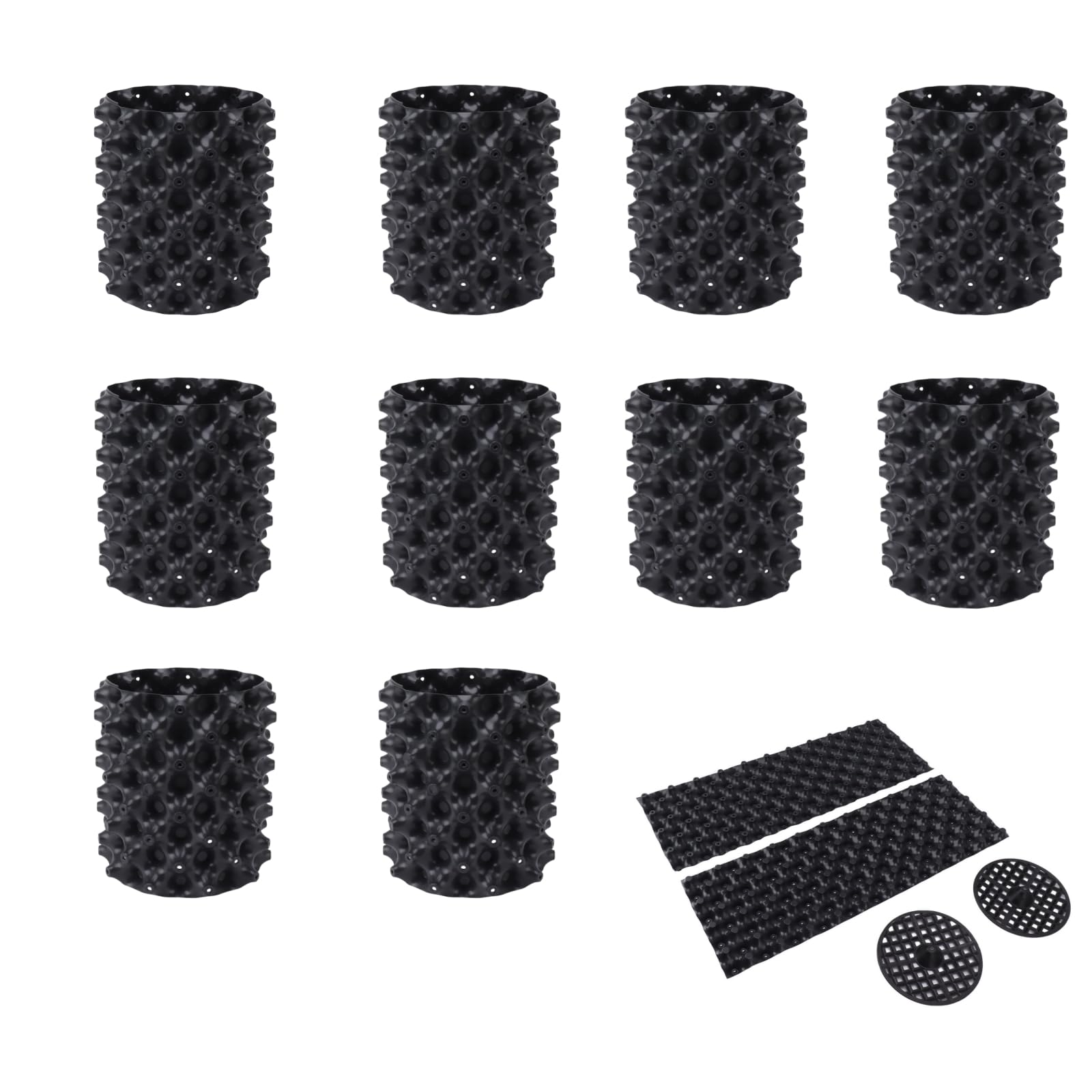 10 Vasi Ad Aria Per Piante in PVC Addensato