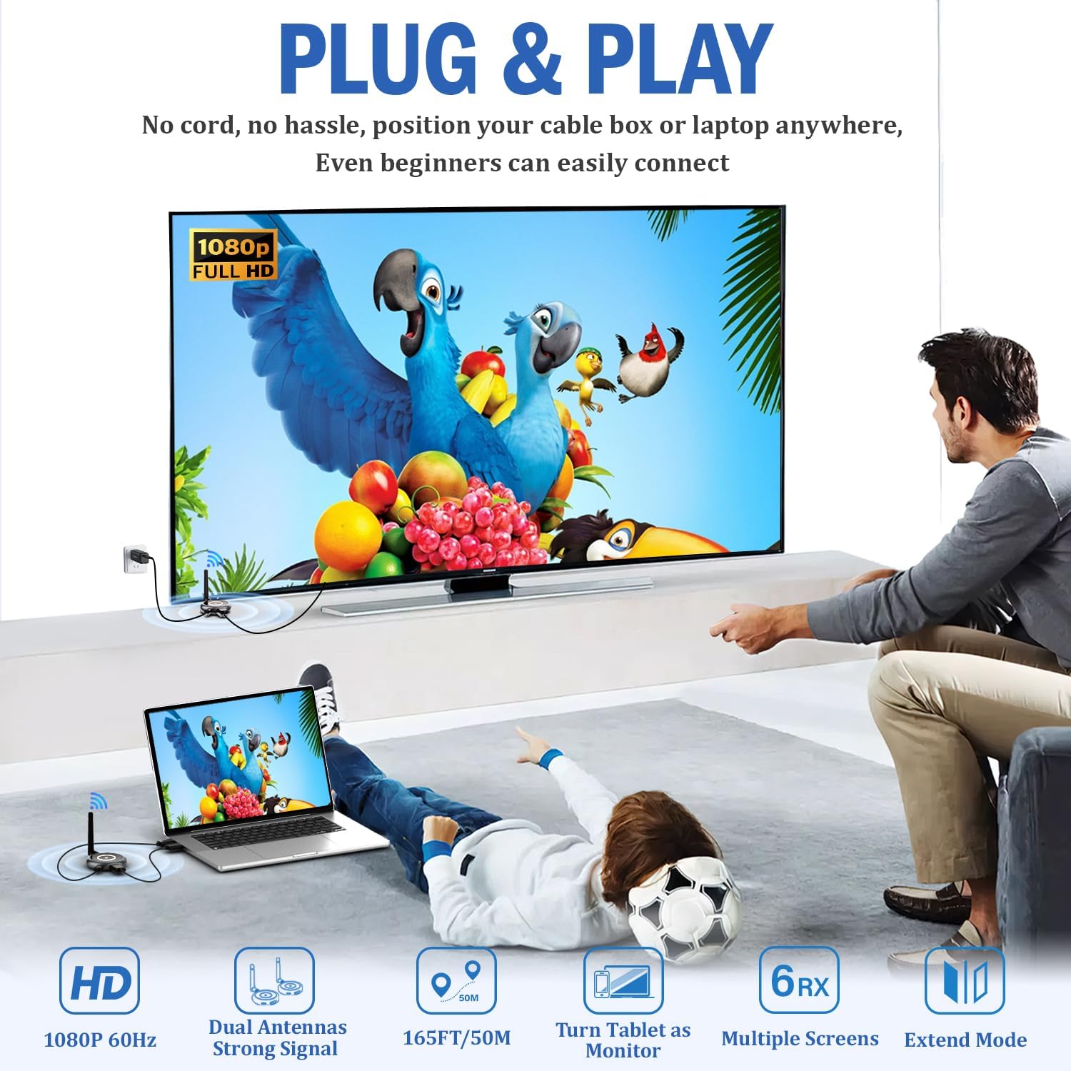 Aimibo Trasmettitore HDMI Wireless con 4 Ricevitori - immagine 4