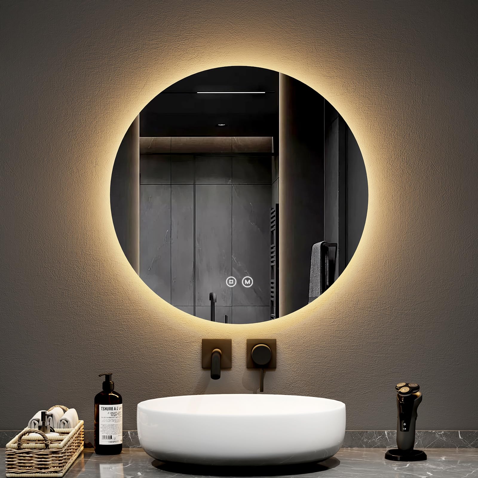 Emke Specchio da Bagno Rotondo Illuminato D60cm