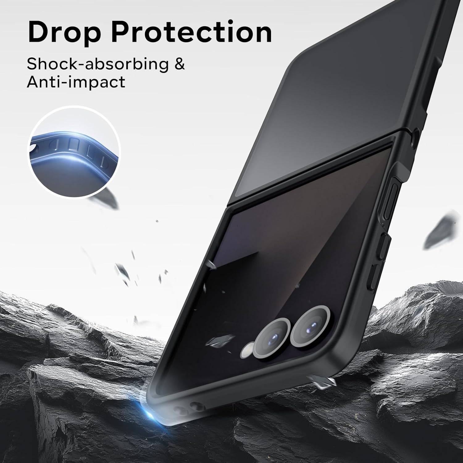Acronix Cover per Samsung Galaxy Z Flip 7, Nero - immagine 4