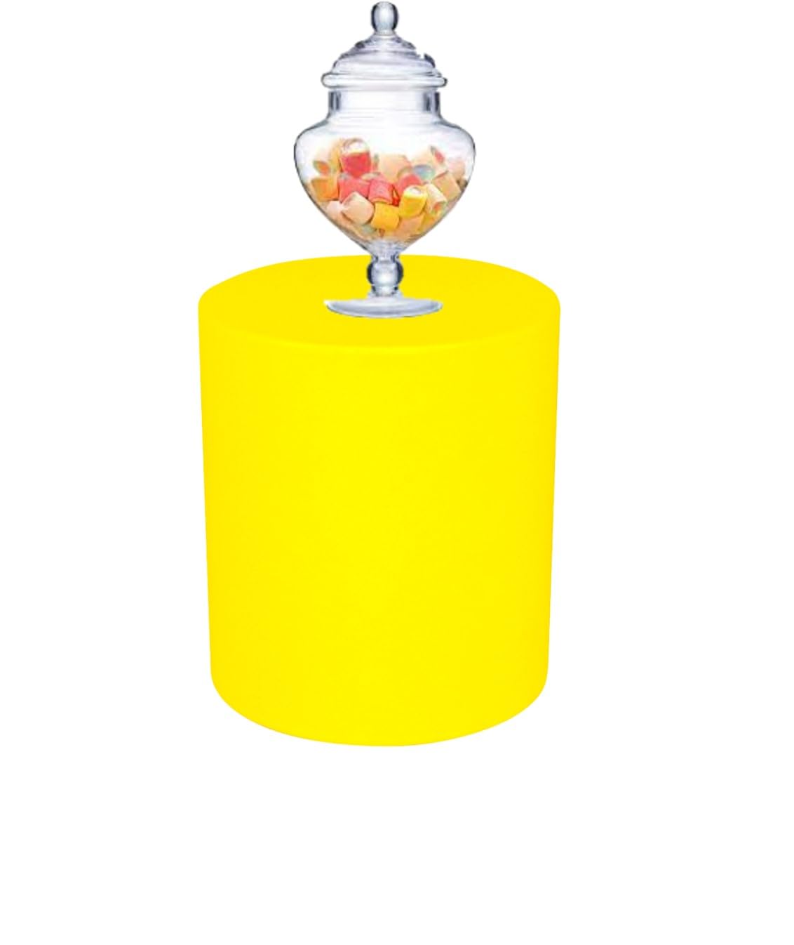 Kloris Colonna tonda cilindrica Sweet Table altezza 40 cm diametro 35 cm colore Giallo Made in Italy