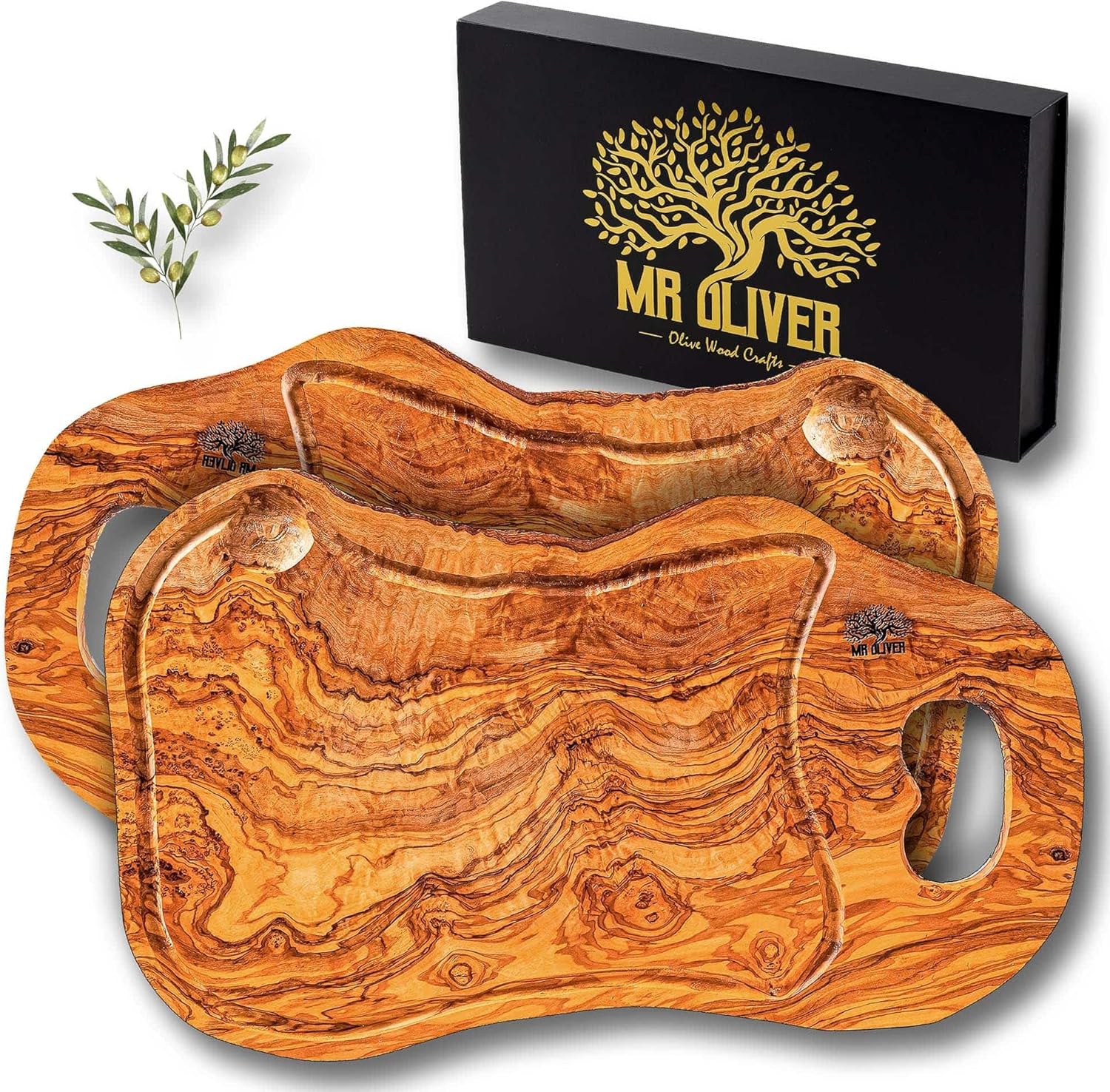 MrOliver® Saturn - Tagliere Legno d'Ulivo Naturale