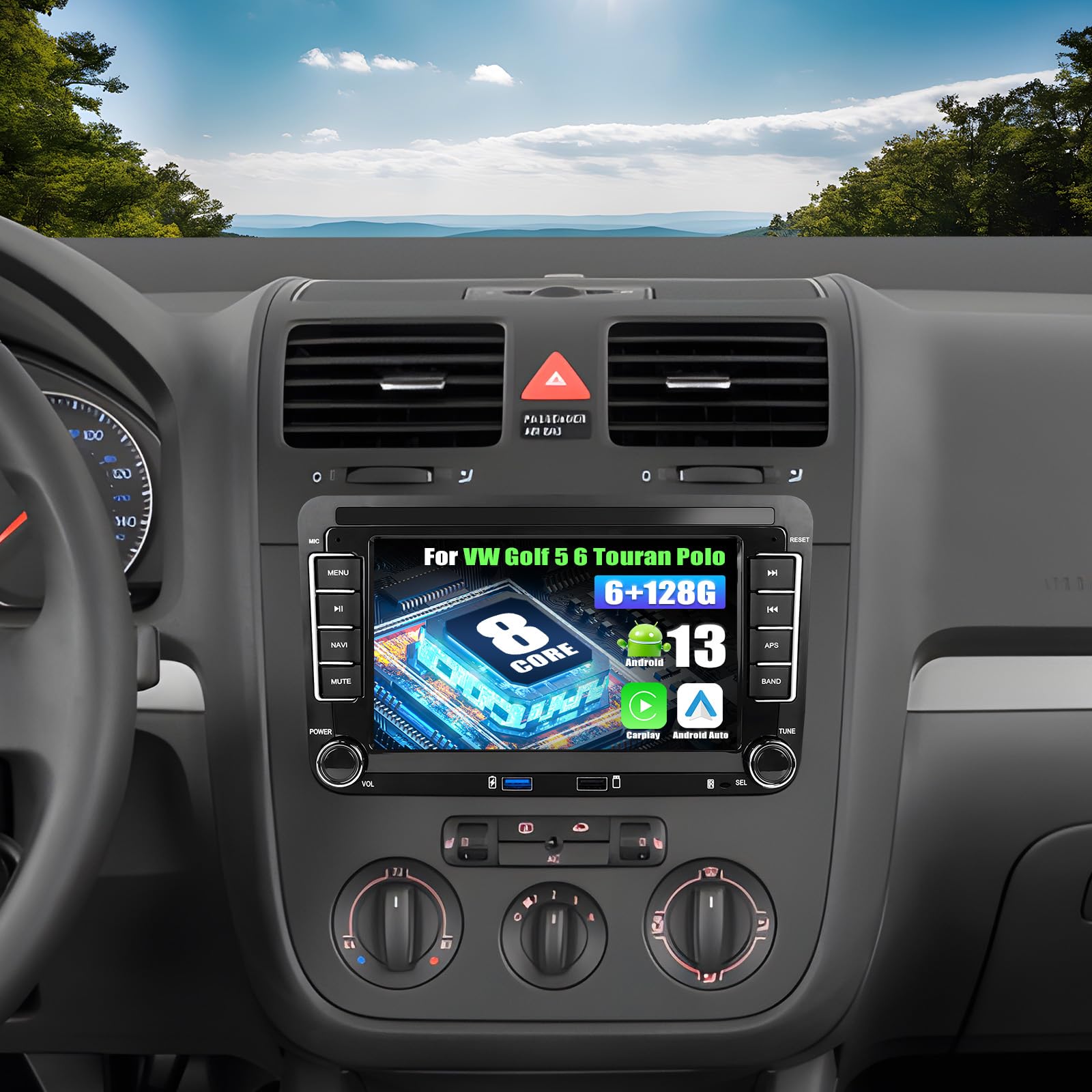 Sixwin Autoradio Android 13 CarPla/Android Auto 7 Pollici