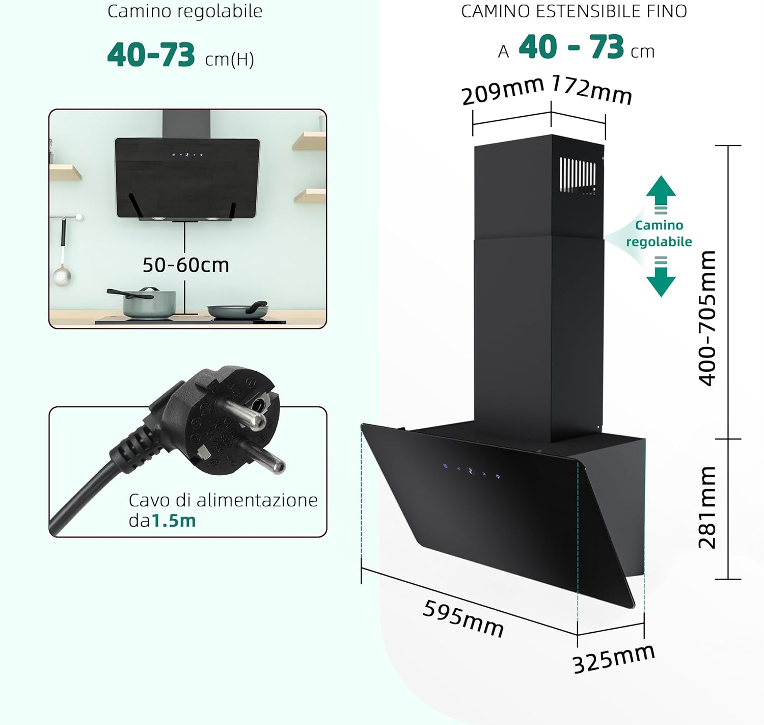 Firegas Cappa Aspirante 60 cm con Controllo Touch - immagine 8