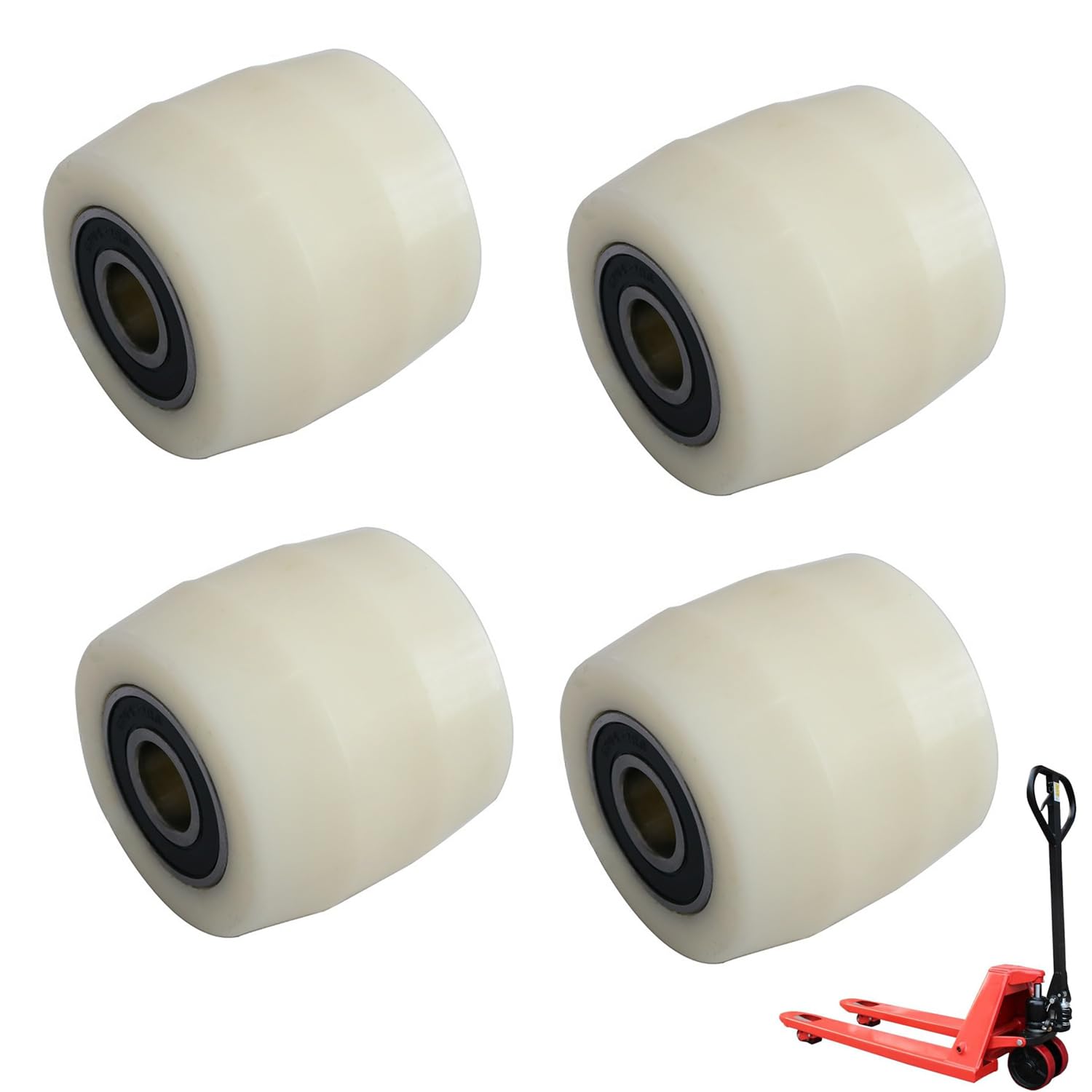 4 Pezzi Ruote per Transpalle Nylon 80x70mm