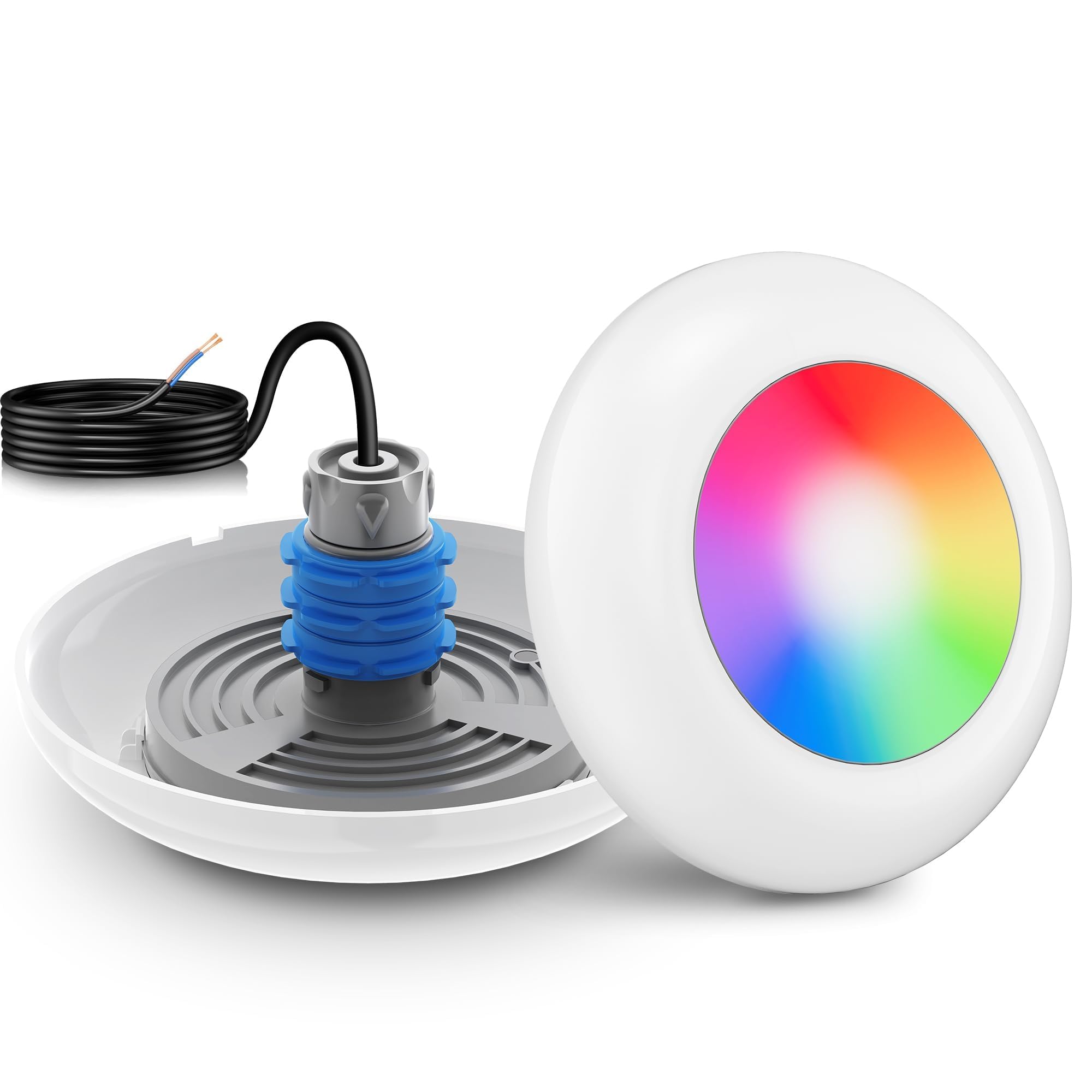 Lylmle Proiettore Piscina LED RGB 15W Ø190mm