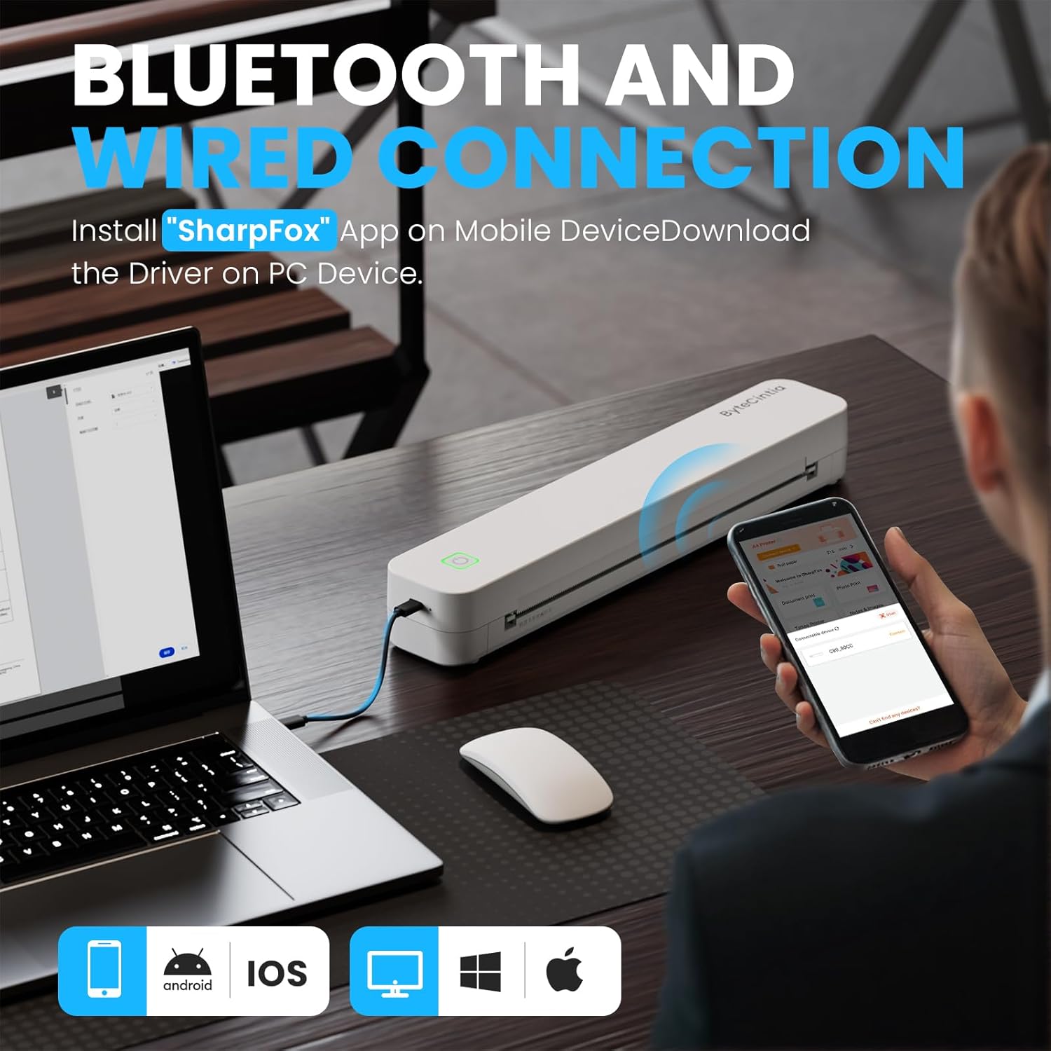 Bytecintia C80 Stampante Termica Portatile A4 - immagine 3