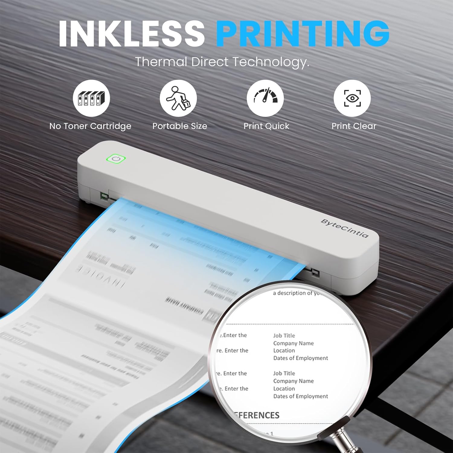 Bytecintia C80 Stampante Termica Portatile A4 - immagine 4