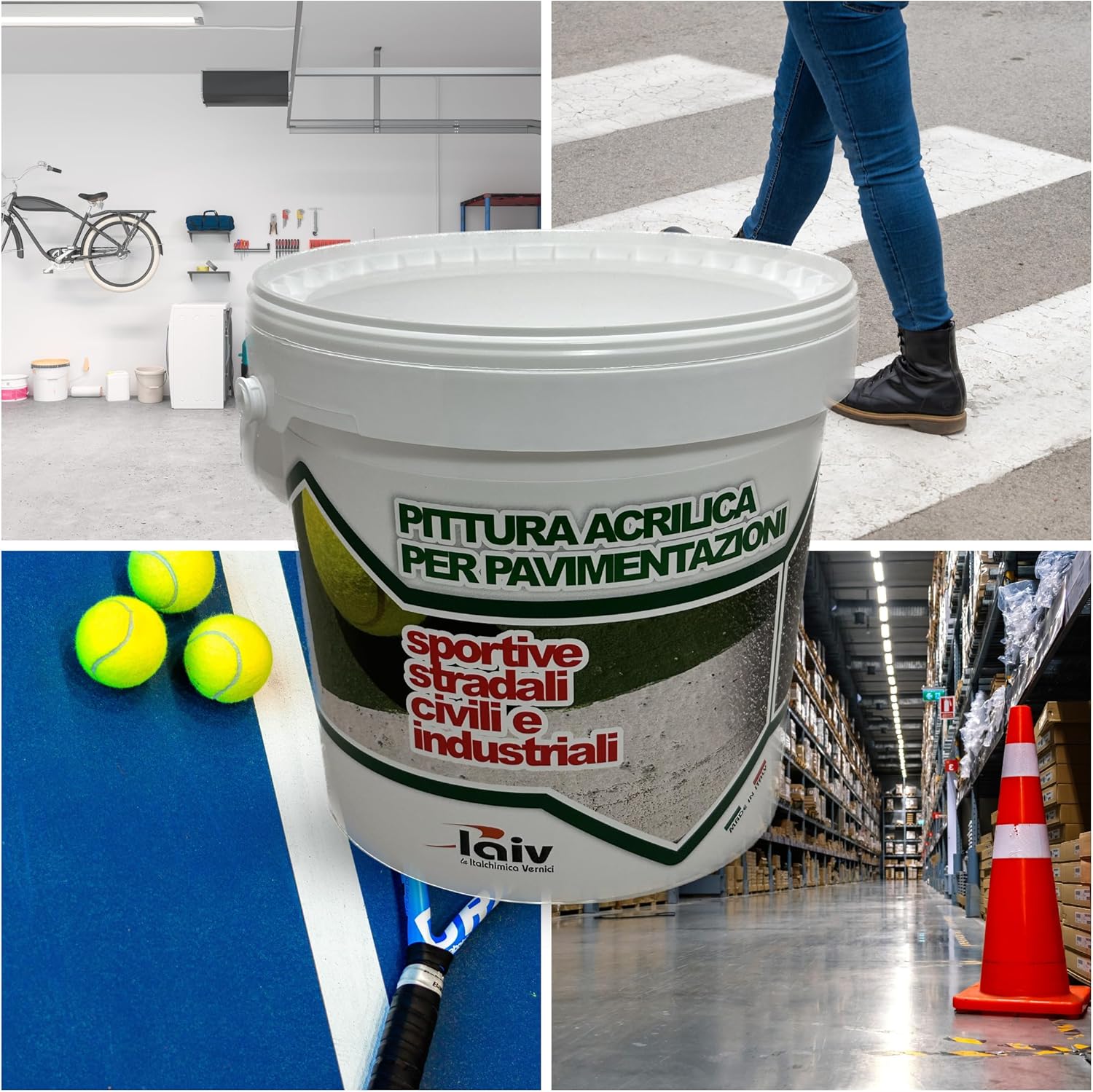 Laiv Pittura Acrilica Versatile per Pavimentazioni, Grigio - immagine 6