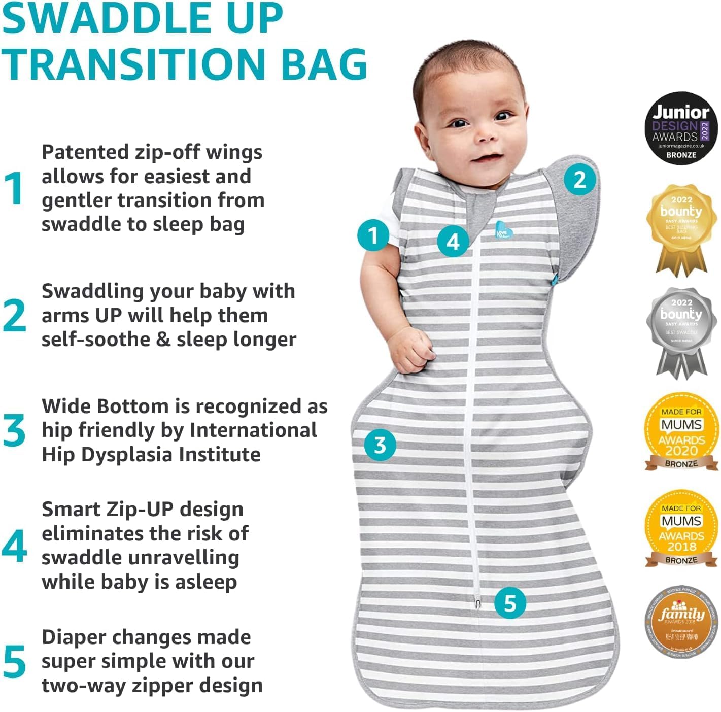 Love To Dream™ Swaddle UP™ Transition Bag Large 1.5 Tog - immagine 5