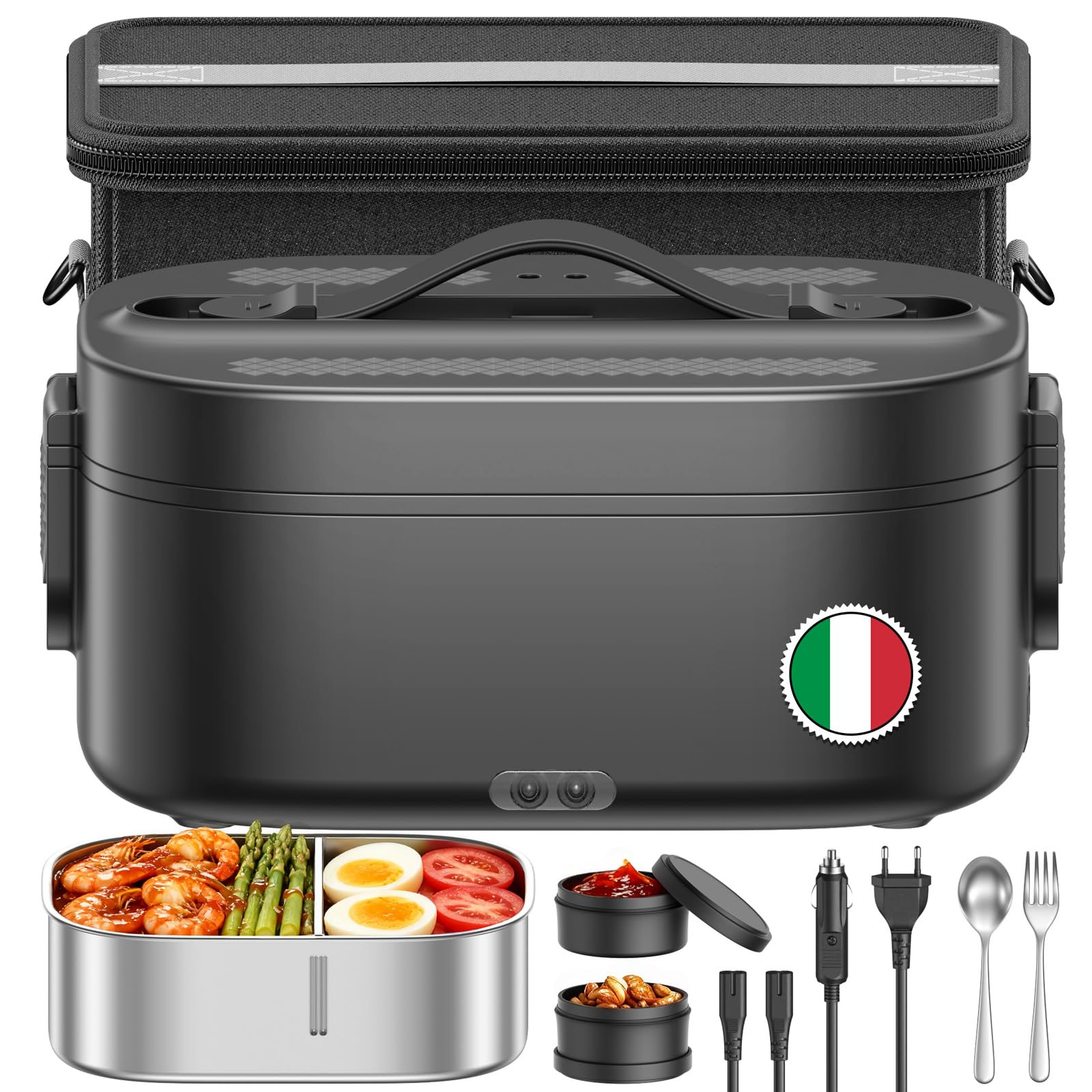 Scaldavivande Elettrico 1.5L 3 in 1 Portatile 80W, Nero