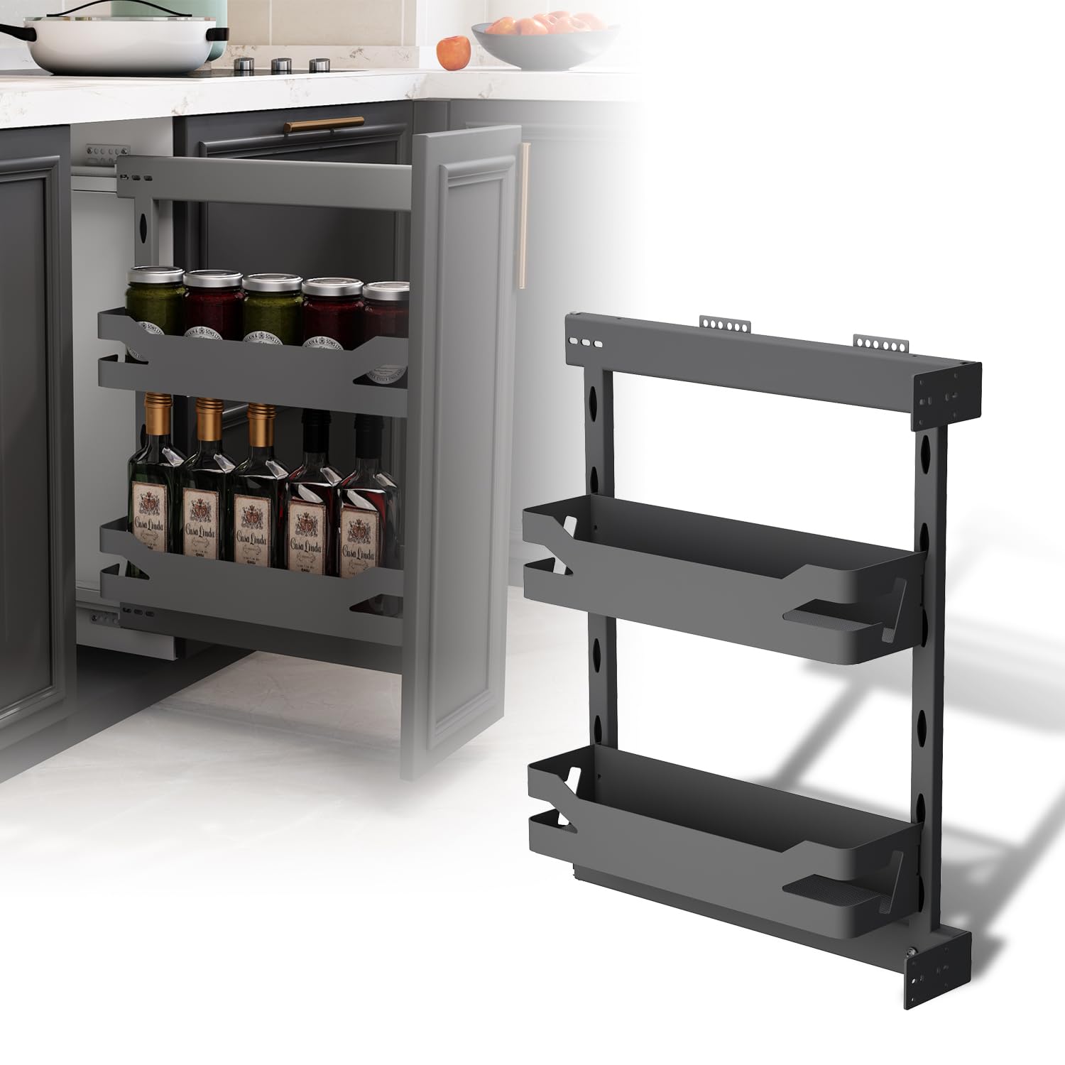 VADANIA Cestello Estraibile per Dispensa 200 mm