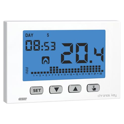 Vemer VE725800 CHRONOS KEY - Cronotermostato Settimanale, Bianco