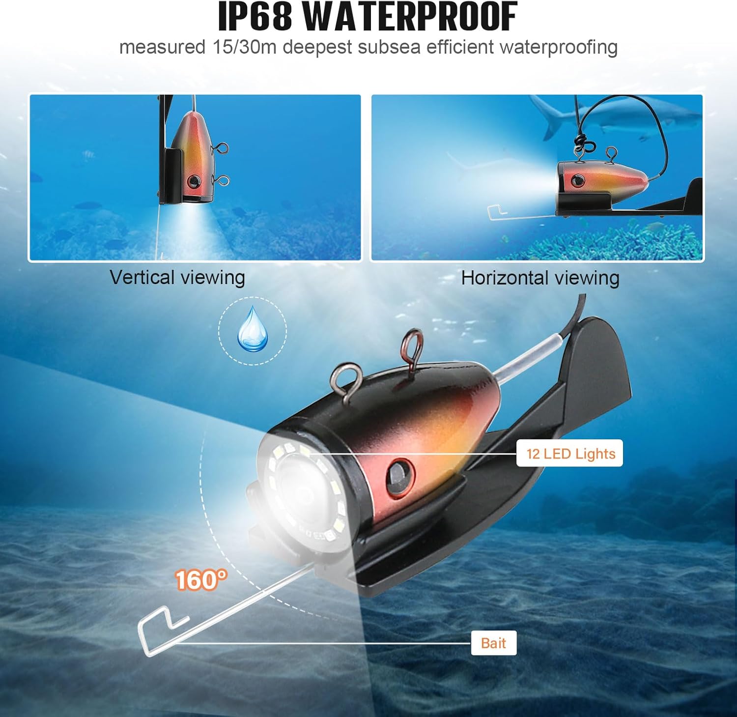 Esanhao Telecamera Subacquea da Pesca 5 Pollici HD - immagine 3