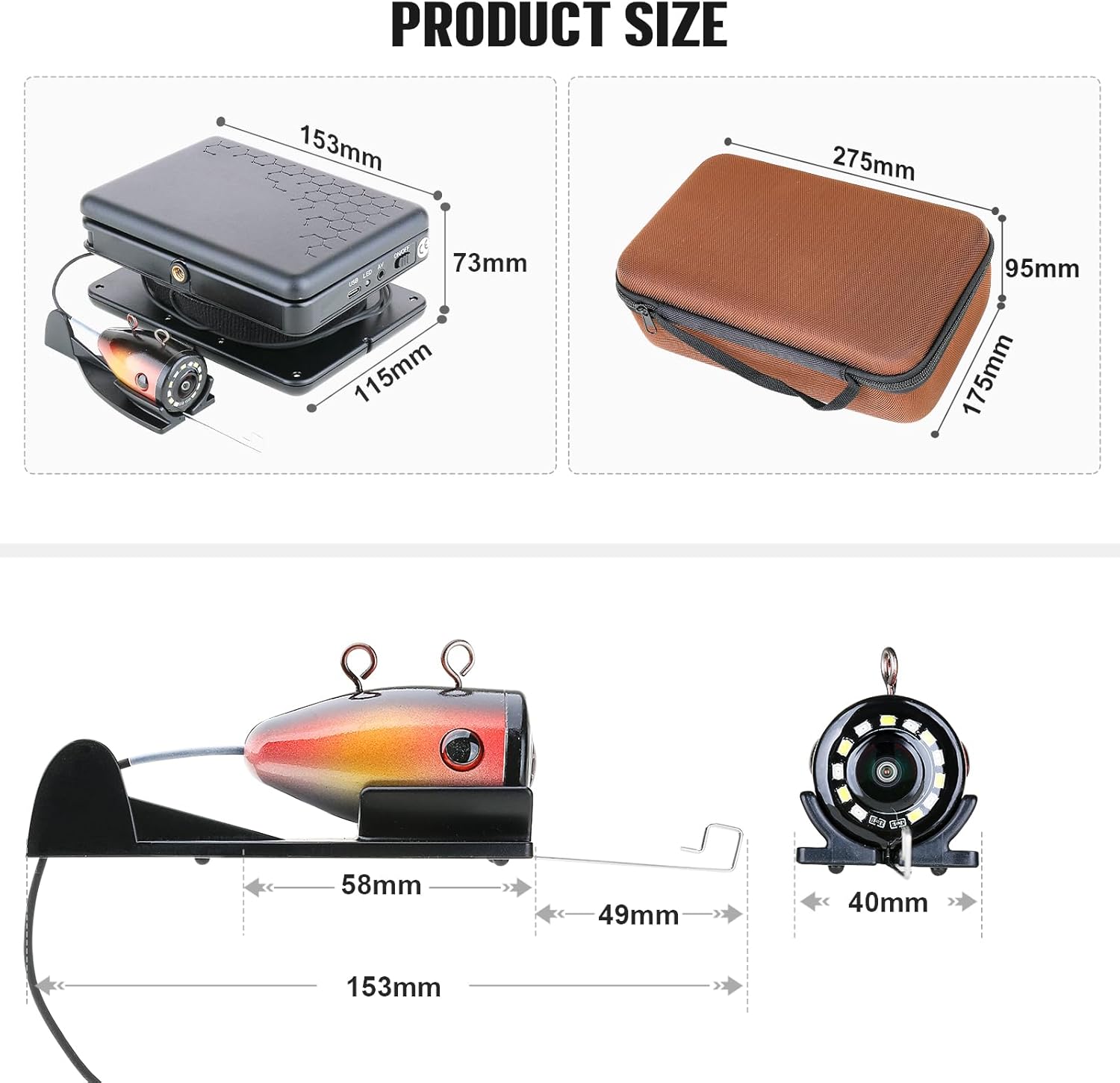 Esanhao Telecamera Subacquea da Pesca 5 Pollici HD - immagine 5