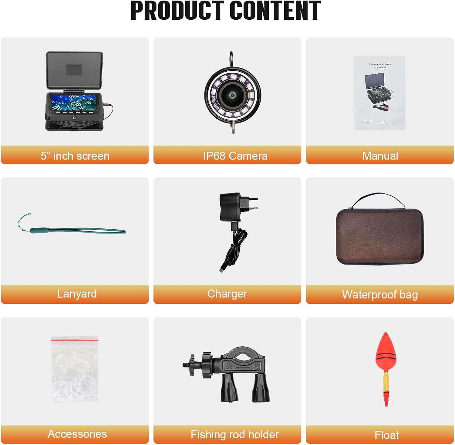 Esanhao Telecamera Subacquea da Pesca 5 Pollici HD - immagine 6