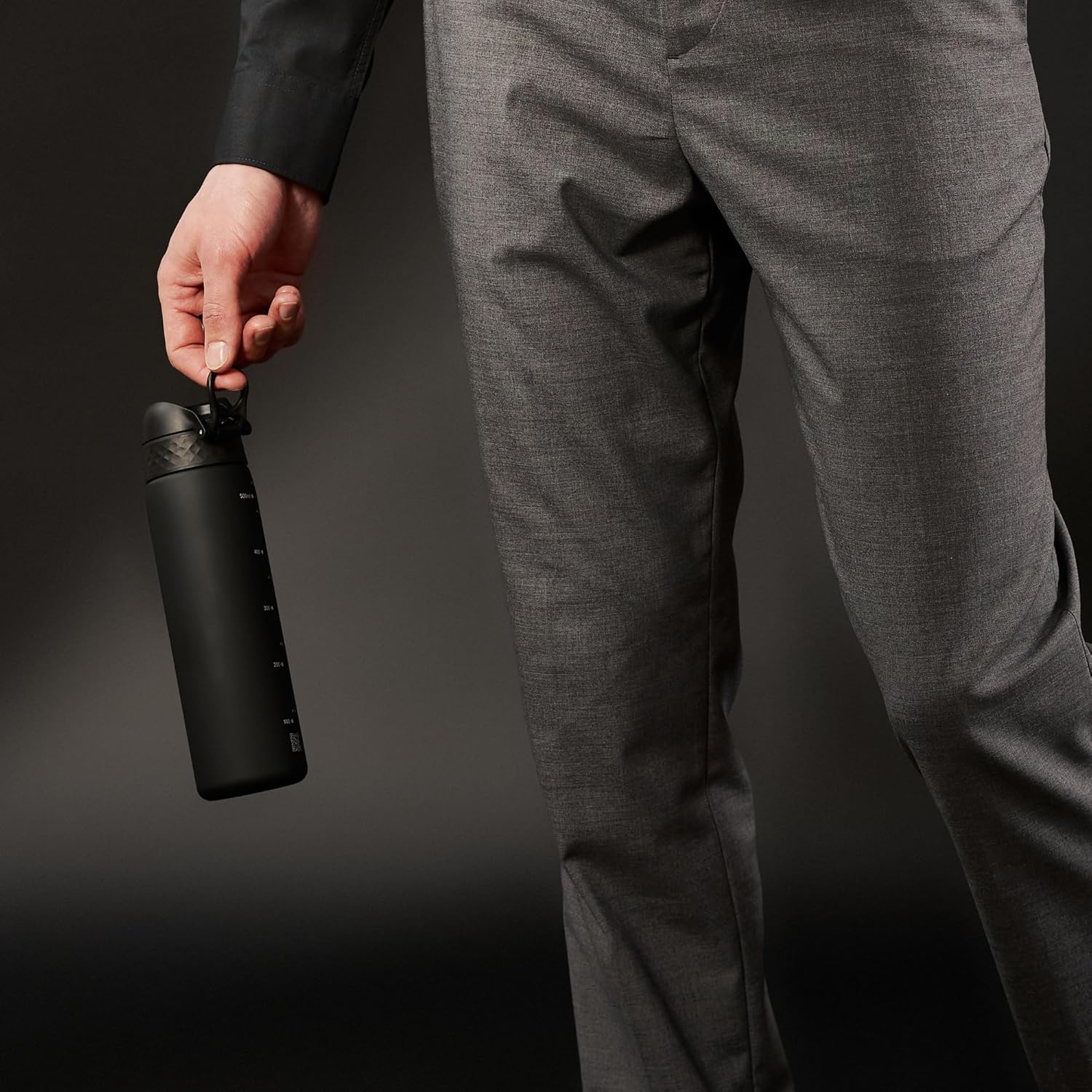 Ion8 Bottiglia d'acqua Sottile 500ml, Nero - immagine 5