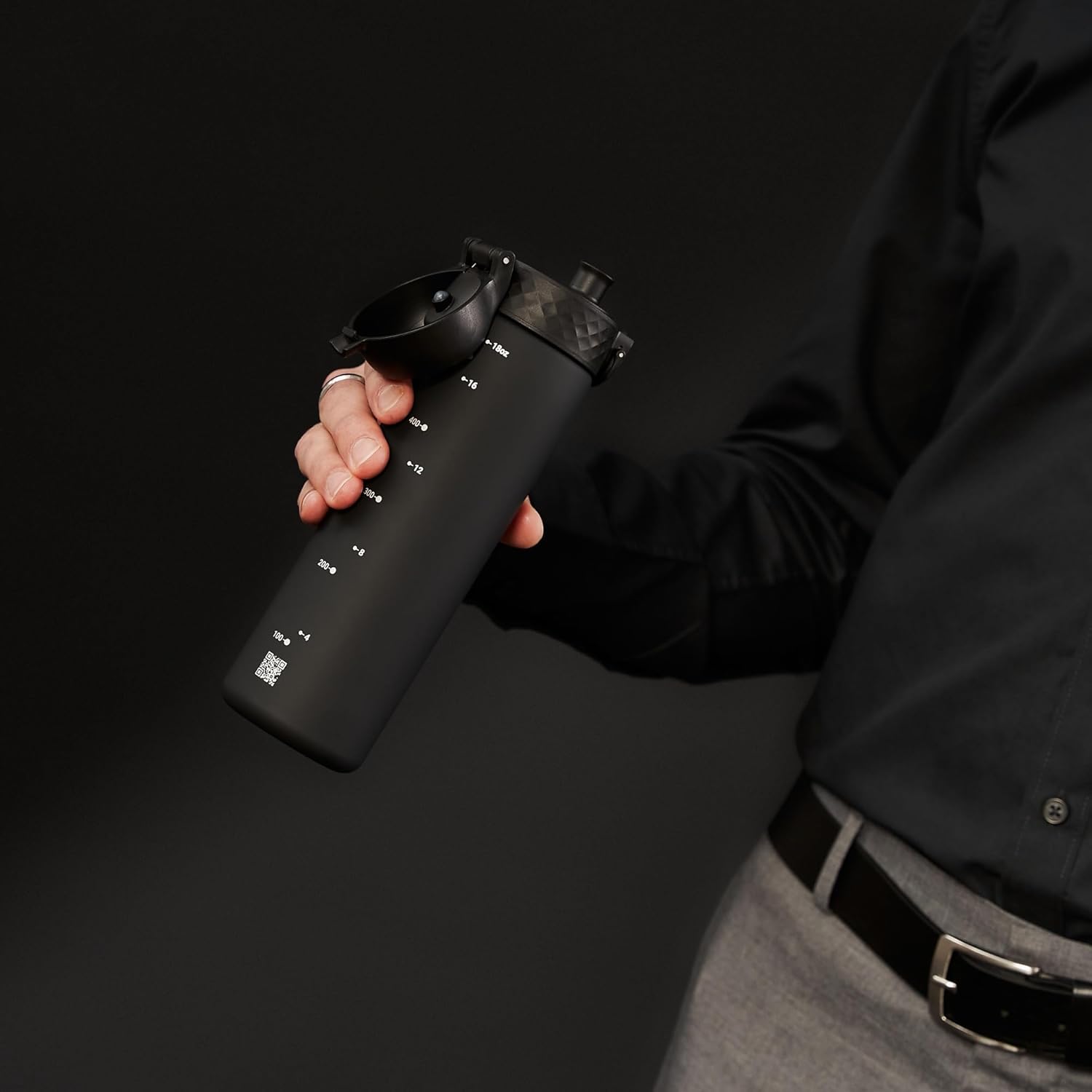 Ion8 Bottiglia d'acqua Sottile 500ml, Nero - immagine 9