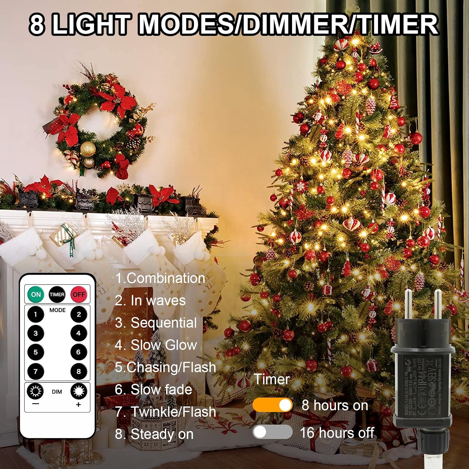 Catena Luminosa LED 20M 200 LED con Timer e Telecomando | Liyade | Velz