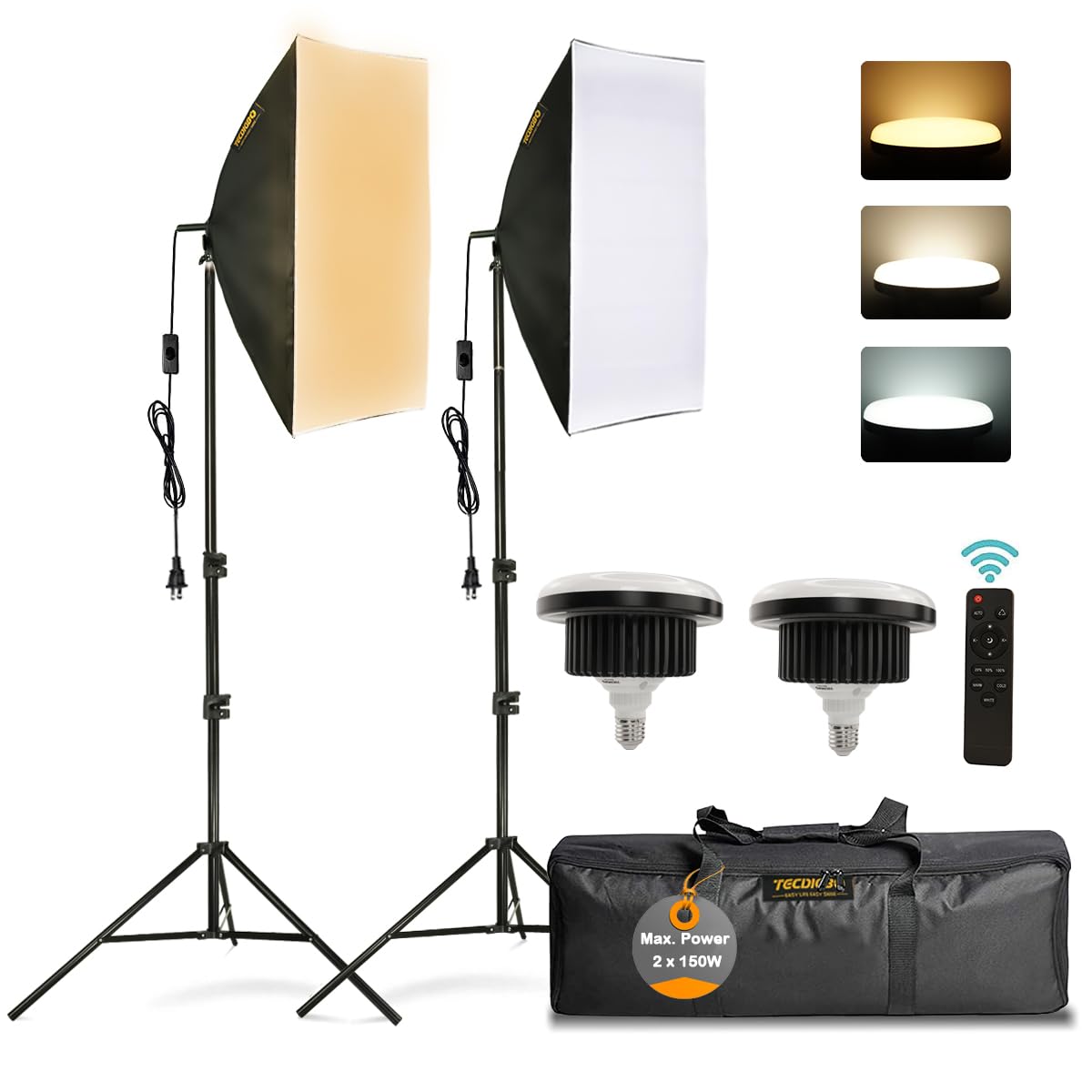 Softbox Set Studio Fotografico 150W LED 50x70cm